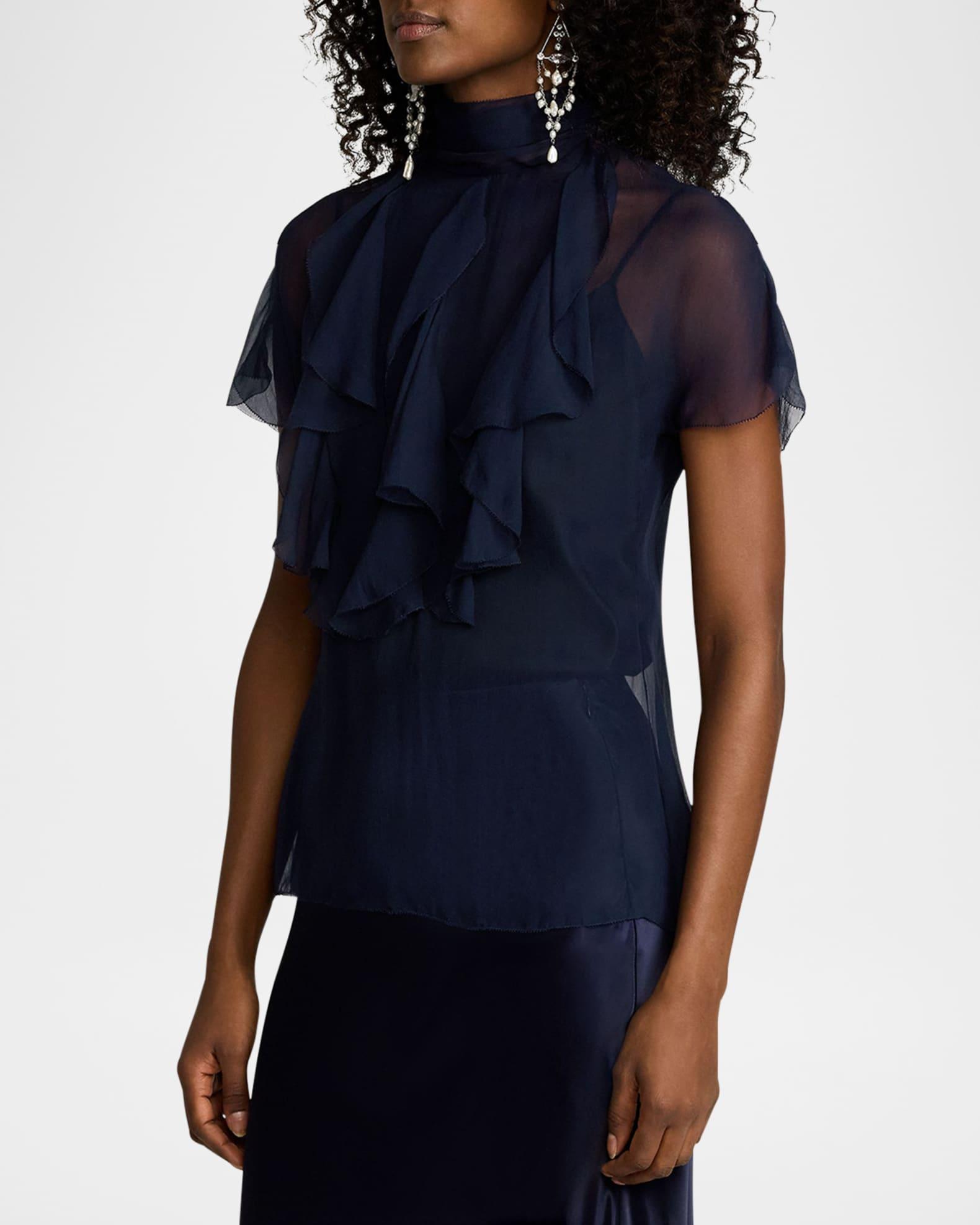 Etta Ruffle Bib Washed Chiffon Top Product Image