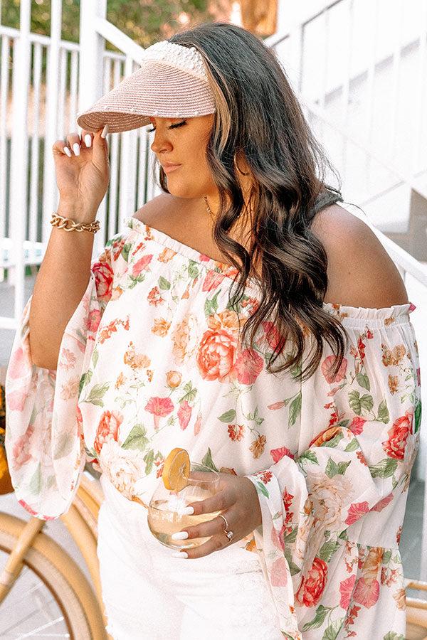 Beautiful Girly Raffia Visor in Pink Product Image