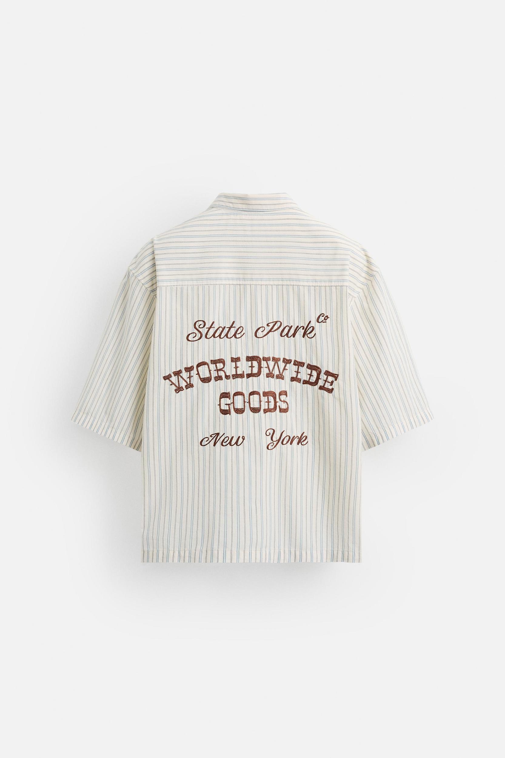 EMBROIDERED STRIPED SHIRT Product Image