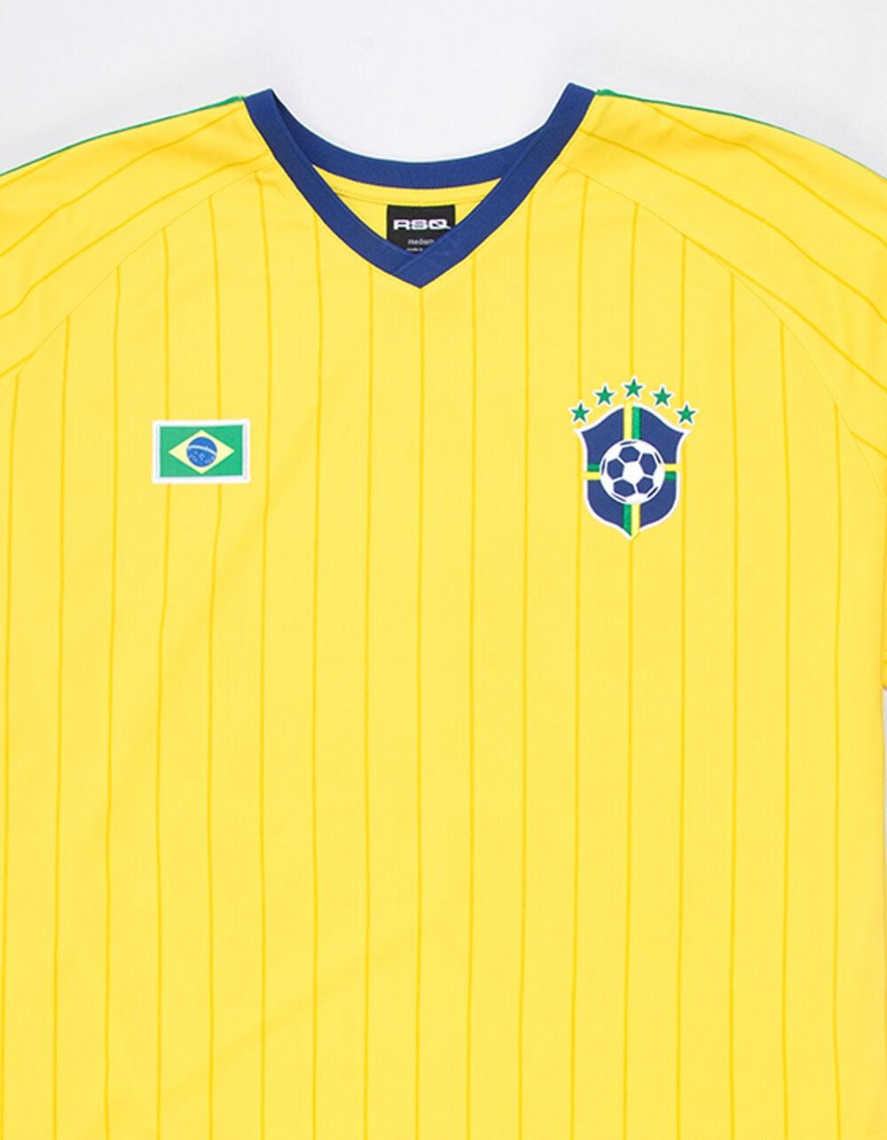RSQ Mens Brazil Baggy Crop Soccer Jersey - YELLOW Product Image
