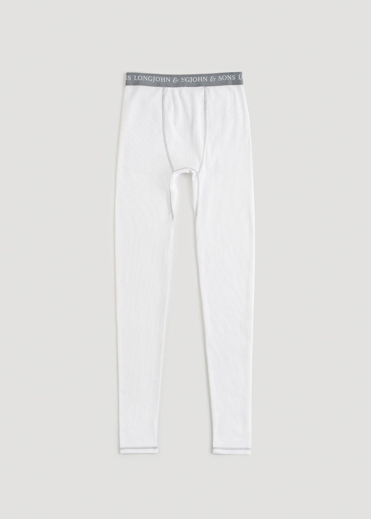 LJ&S Long Thermal Underwear for Tall Men in White Male Product Image