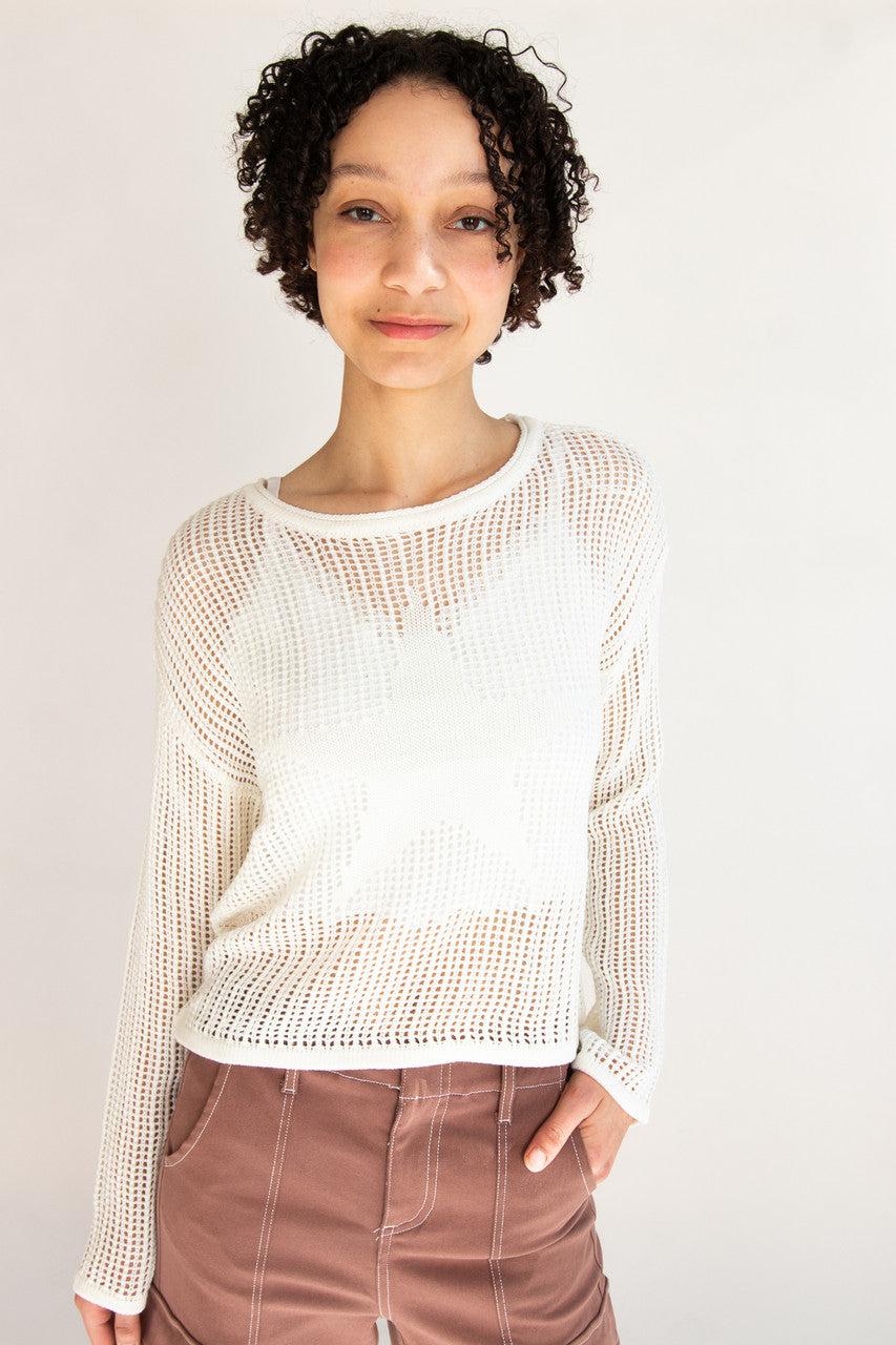 Knit Mesh Sweater Product Image