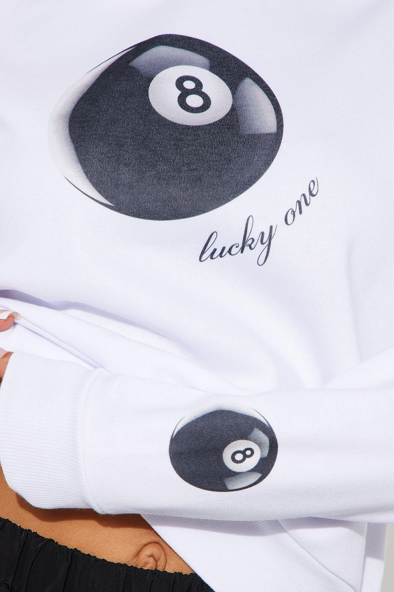 Lucky 8 Ball Hoodie - White Product Image