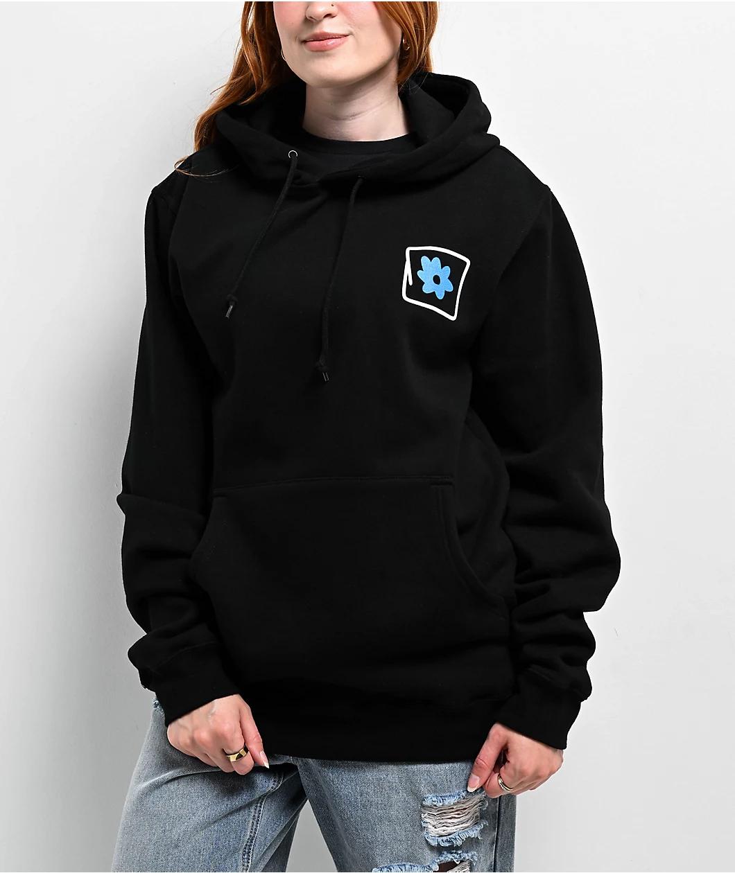 GRLSWIRL Support Skate Black Hoodie Product Image