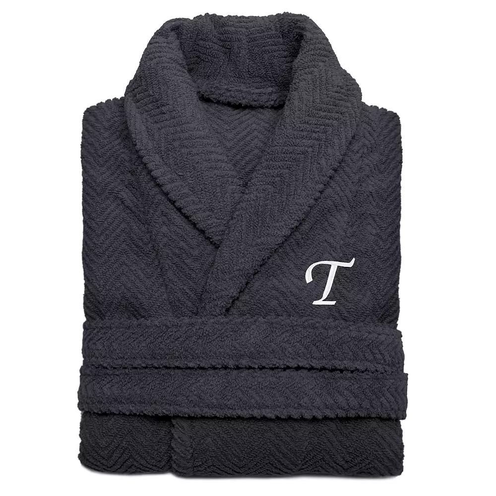 Linum Home Textiles Turkish Cotton Personalized Herringbone Weave Bathrobe, Adult Unisex,  Product Image