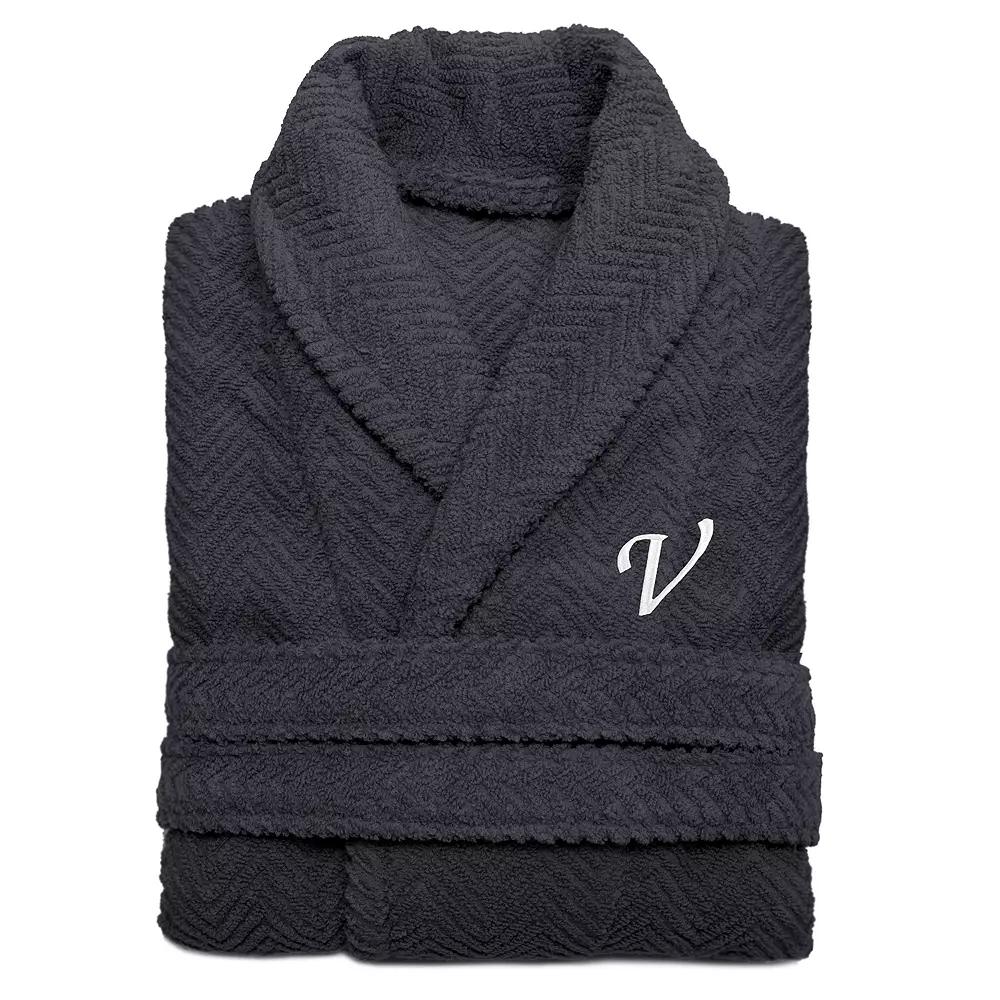 Linum Home Textiles Turkish Cotton Personalized Herringbone Weave Bathrobe, Adult Unisex,  Product Image