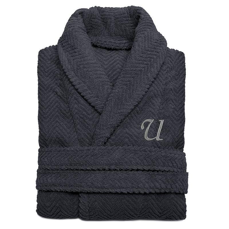Linum Home Textiles Turkish Cotton Personalized Herringbone Weave Bathrobe, Adult Unisex,  Product Image