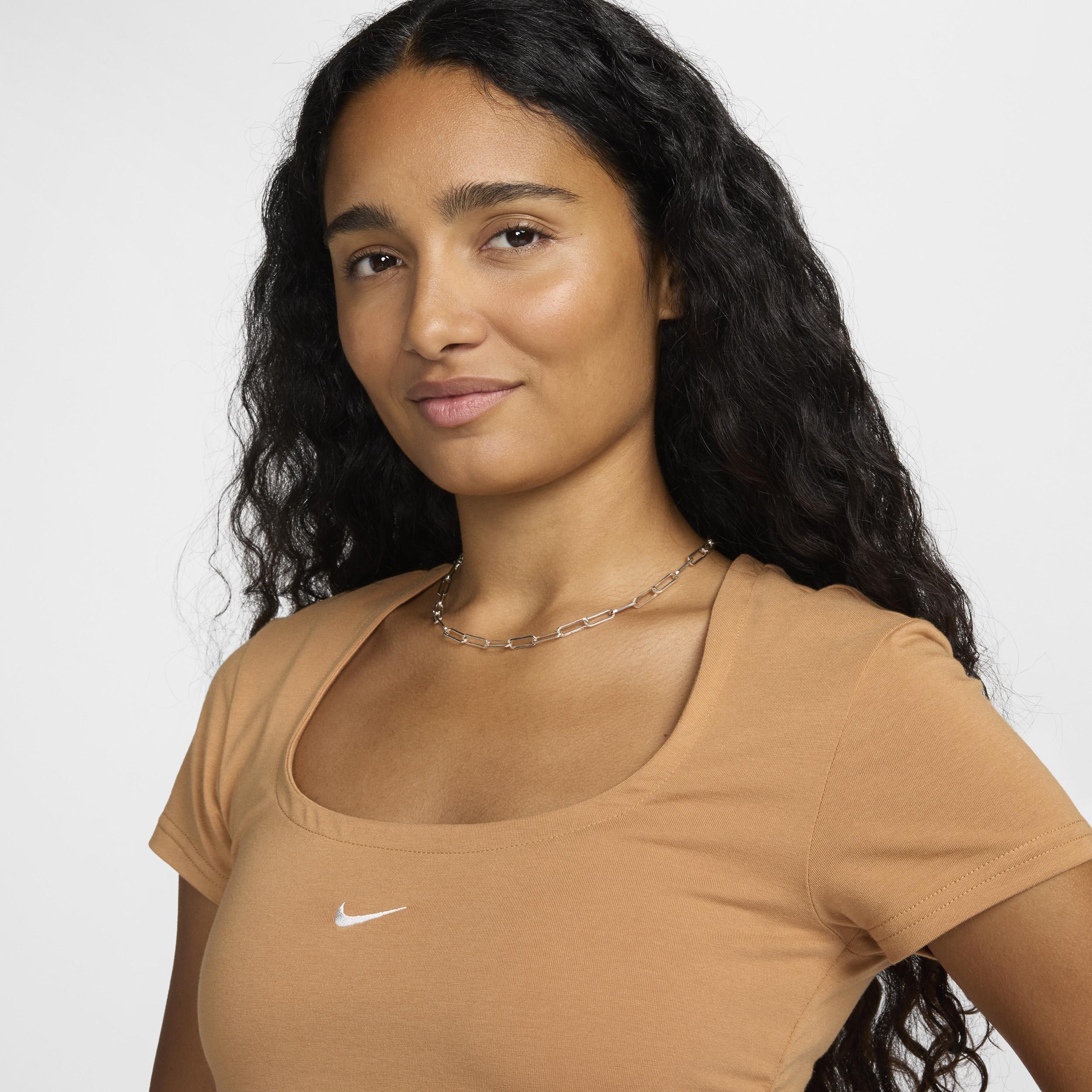 Women's Nike Sportswear Chill Knit Short-Sleeve Square-Neck Top Product Image