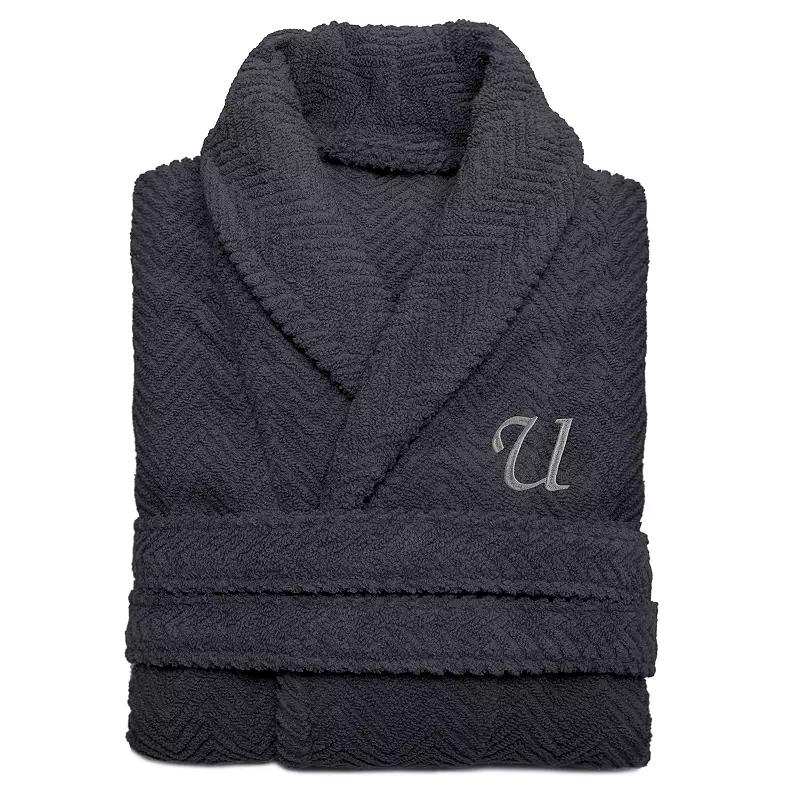 Linum Home Textiles Turkish Cotton Personalized Herringbone Weave Bathrobe, Women's,  Product Image