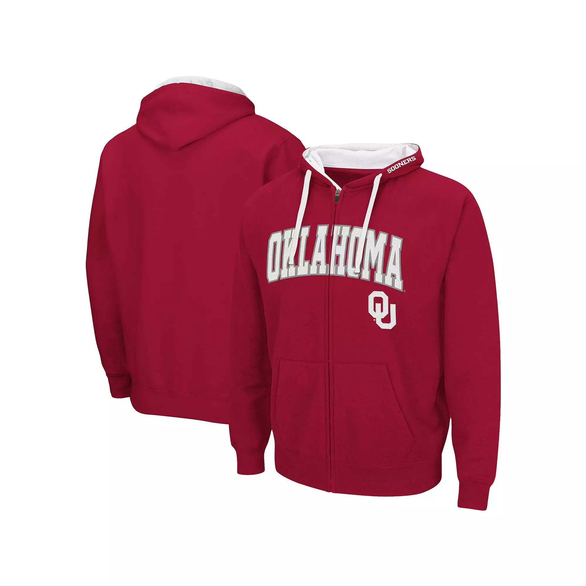 Men's Colosseum Crimson Oklahoma Sooners Big & Tall Full-Zip Hoodie,  Product Image