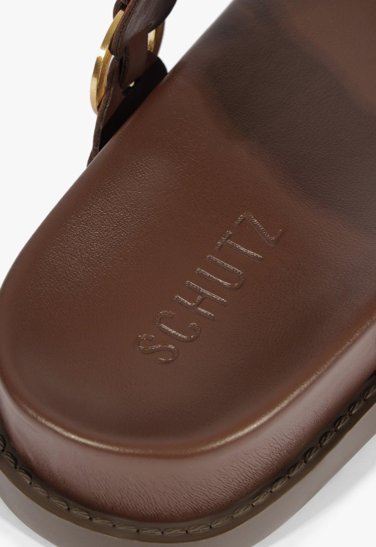 Selina Brown Leather Sporty Sandal Product Image