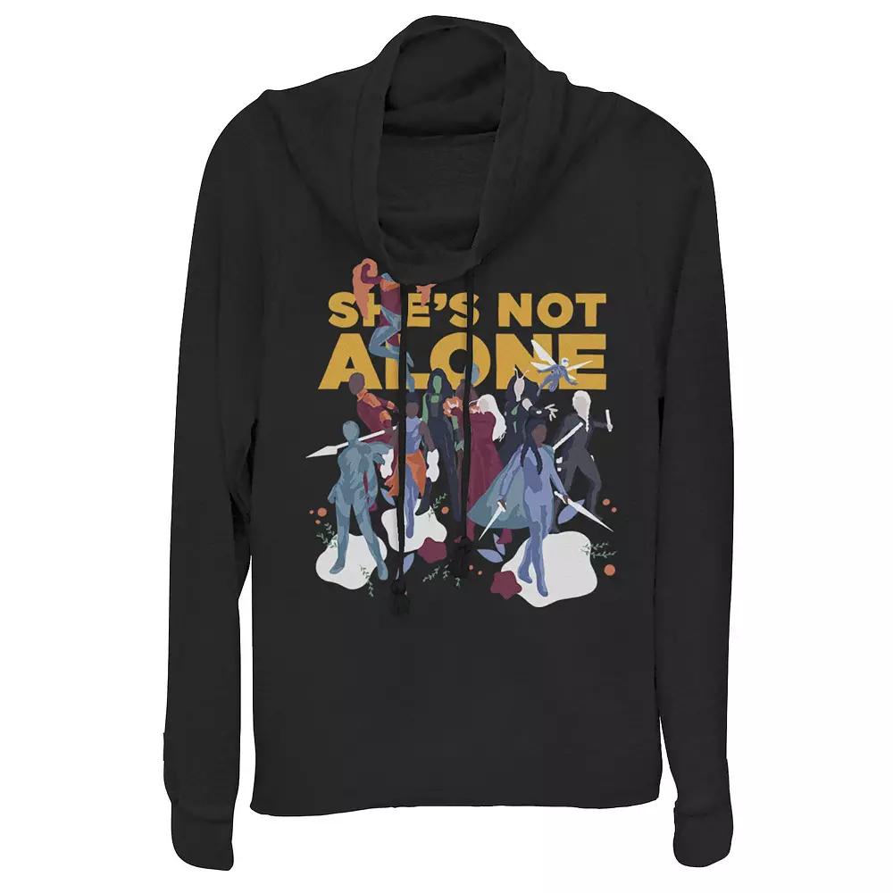 Juniors' Marvel She's Not Alone Cowlneck Graphic Lightweight Long Sleeve, Girl's,  Product Image