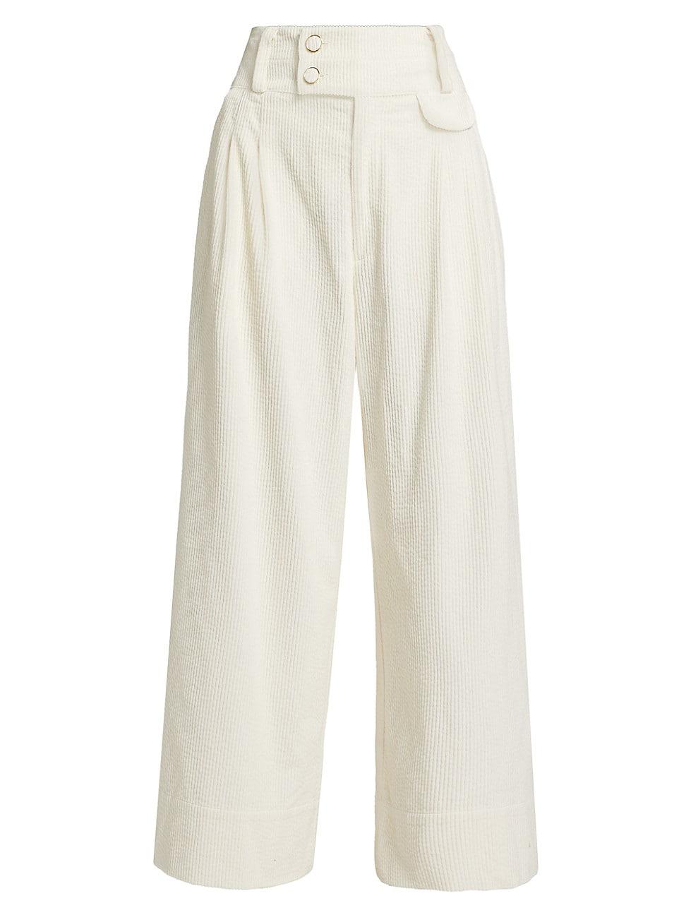 Womens Corduroy High-Rise Wide-Leg Pants Product Image
