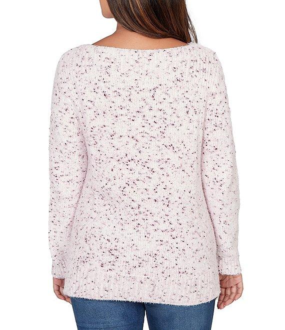Ruby Rd. Eyelash Yarn Speckled Crew Neck Long Sleeve Sweater Product Image