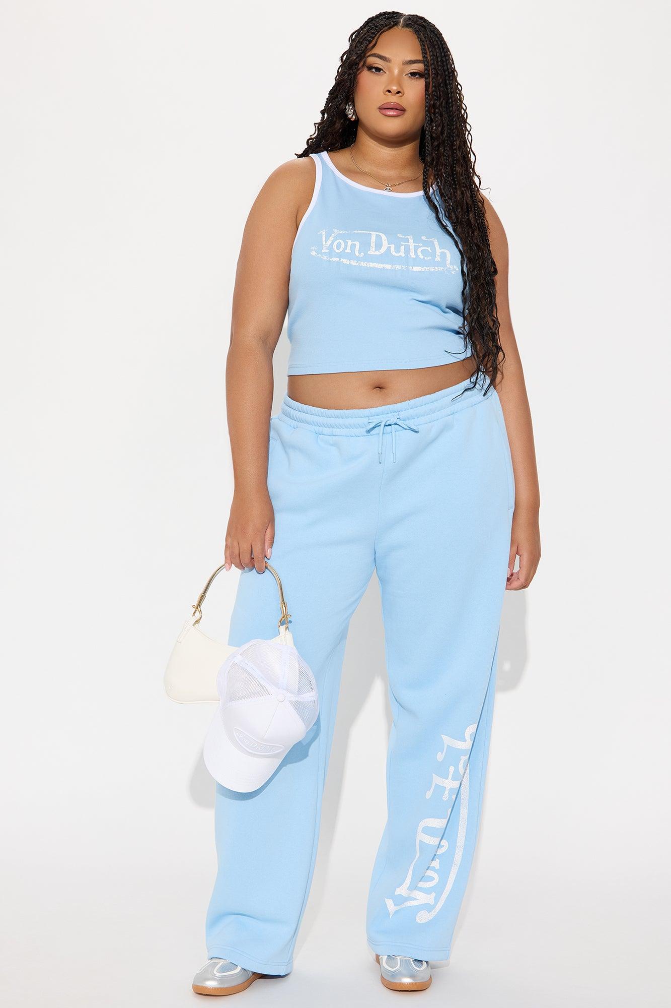 Von Dutch Washed Wide Leg Pant - Blue Product Image