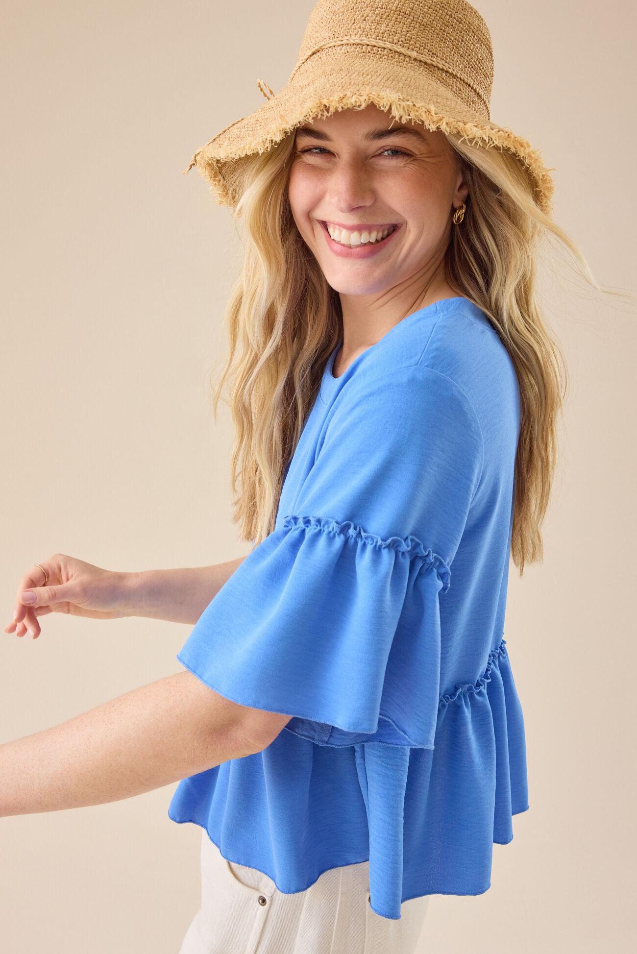 Lori Ruffle Sleeve Top Product Image