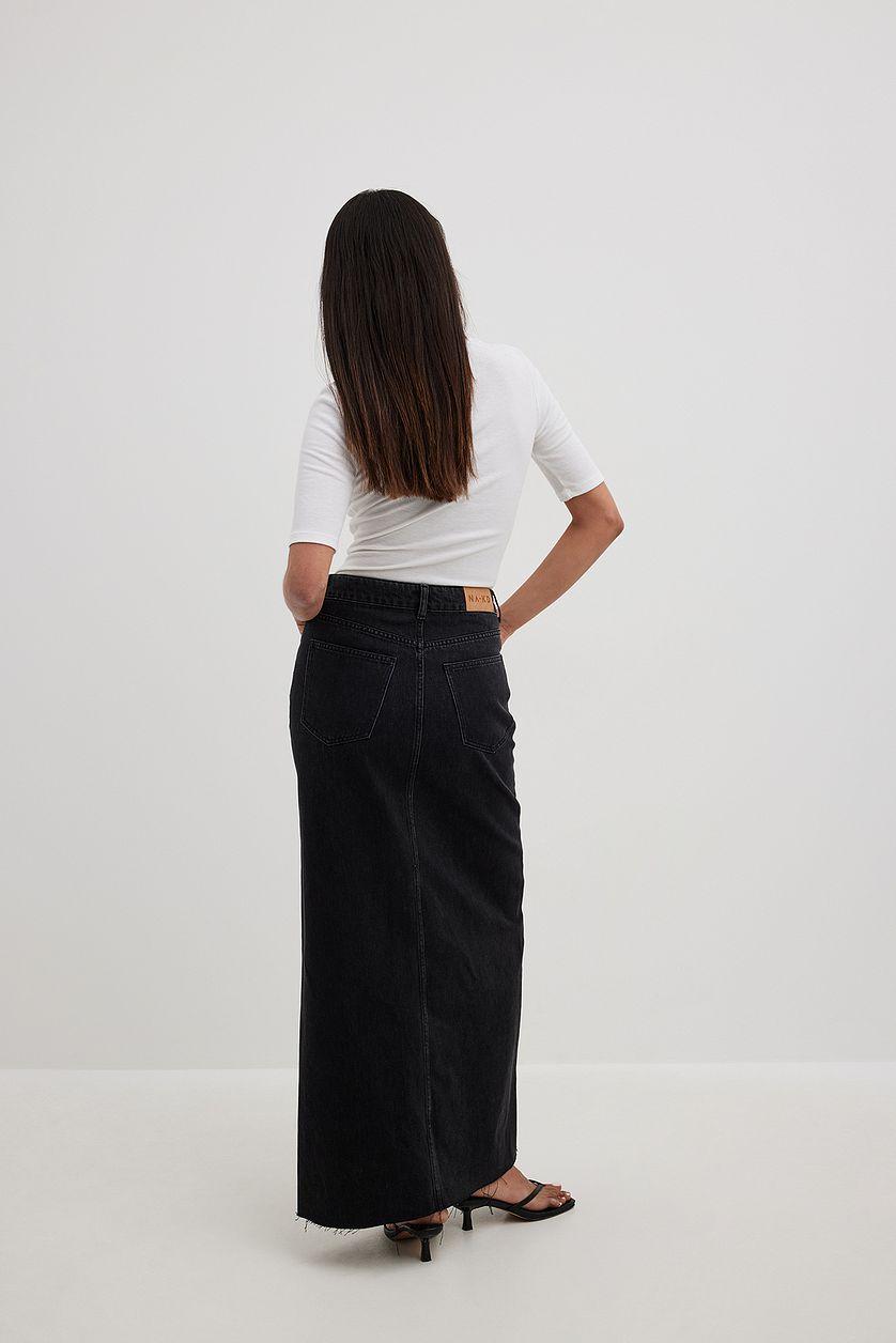 Denim Wide Maxi Skirt Product Image