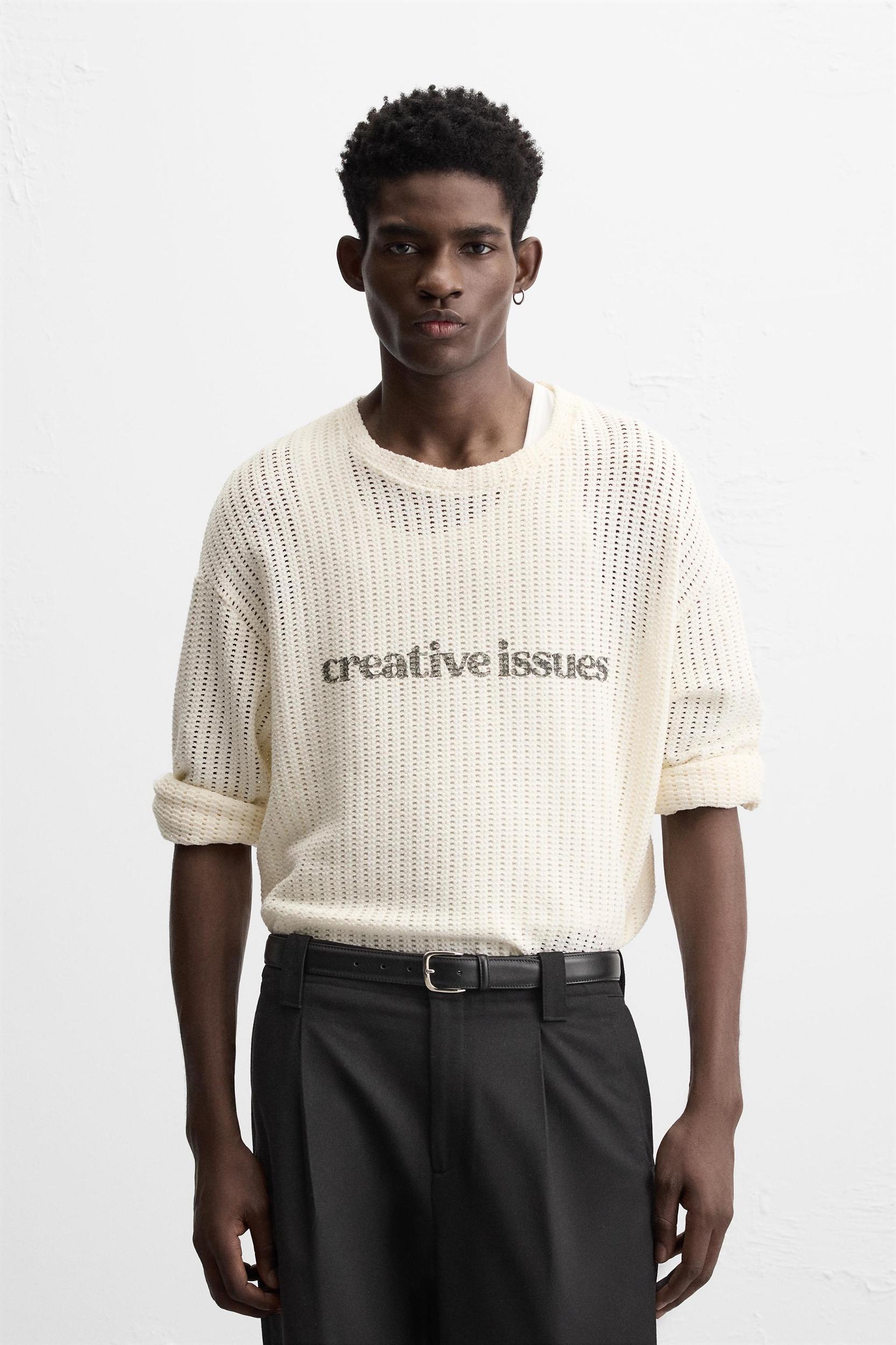 TEXTURED TEXT SWEATSHIRT Product Image