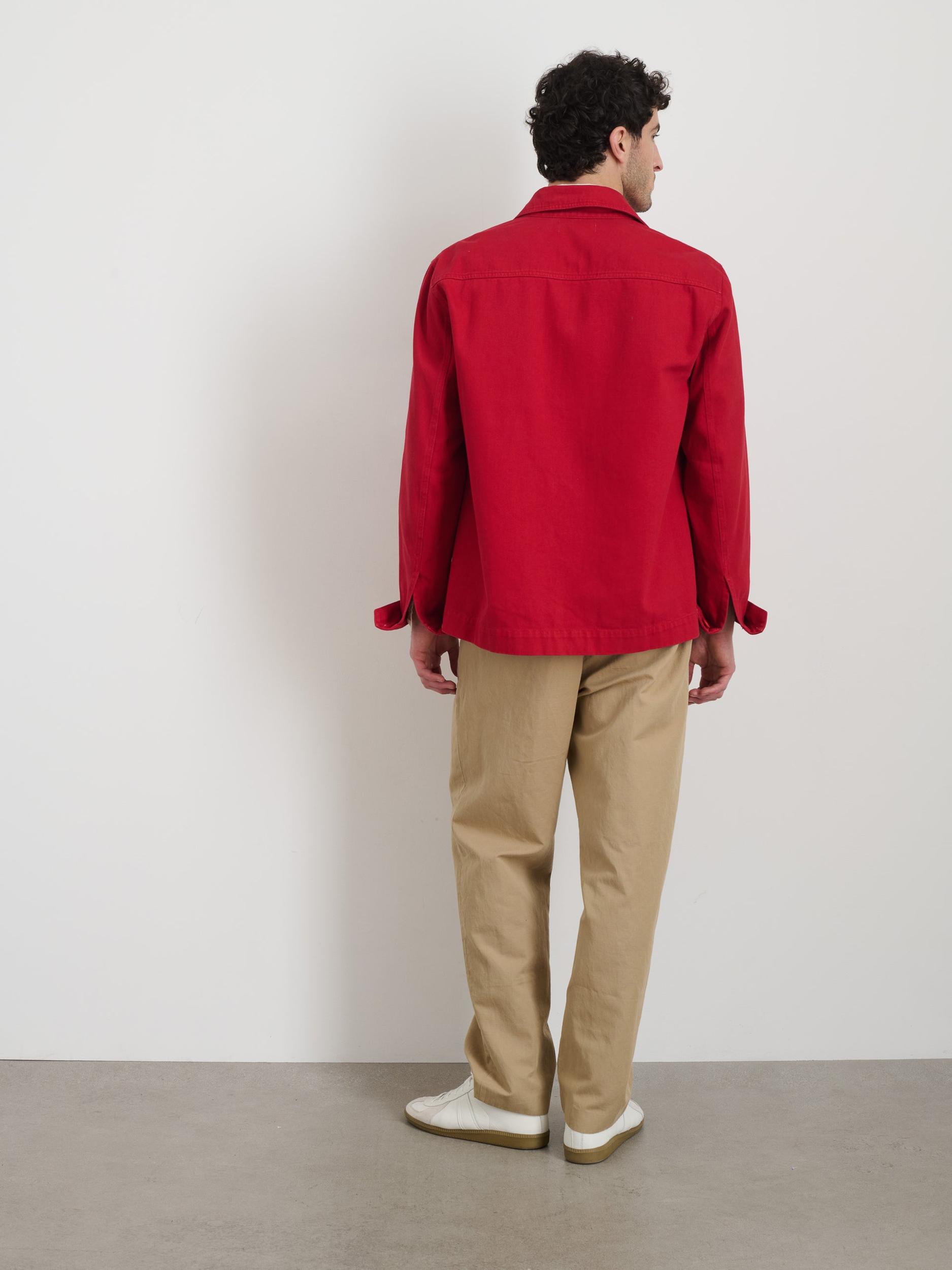 Garment Dyed Work Jacket in Recycled Denim Product Image