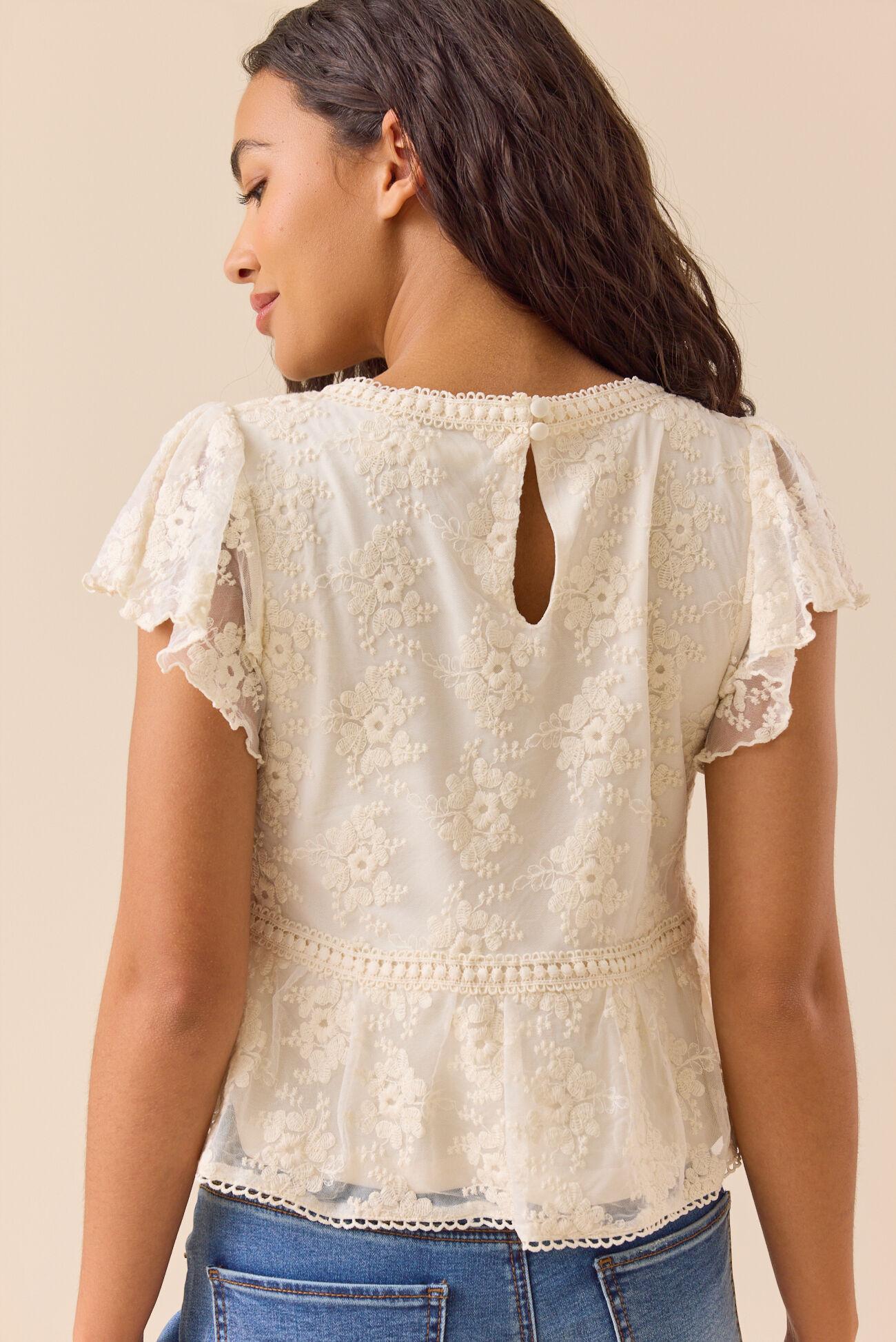 Libby Embroidered Babydoll Top Product Image