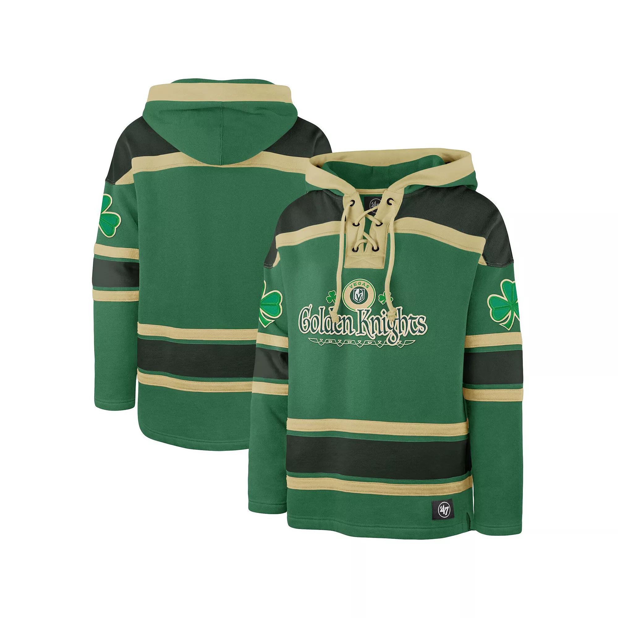 Men's '47 Kelly Green Vegas Golden Knights St. Patrick's Day McLucky Superior Lacer Pullover Hoodie,  Product Image