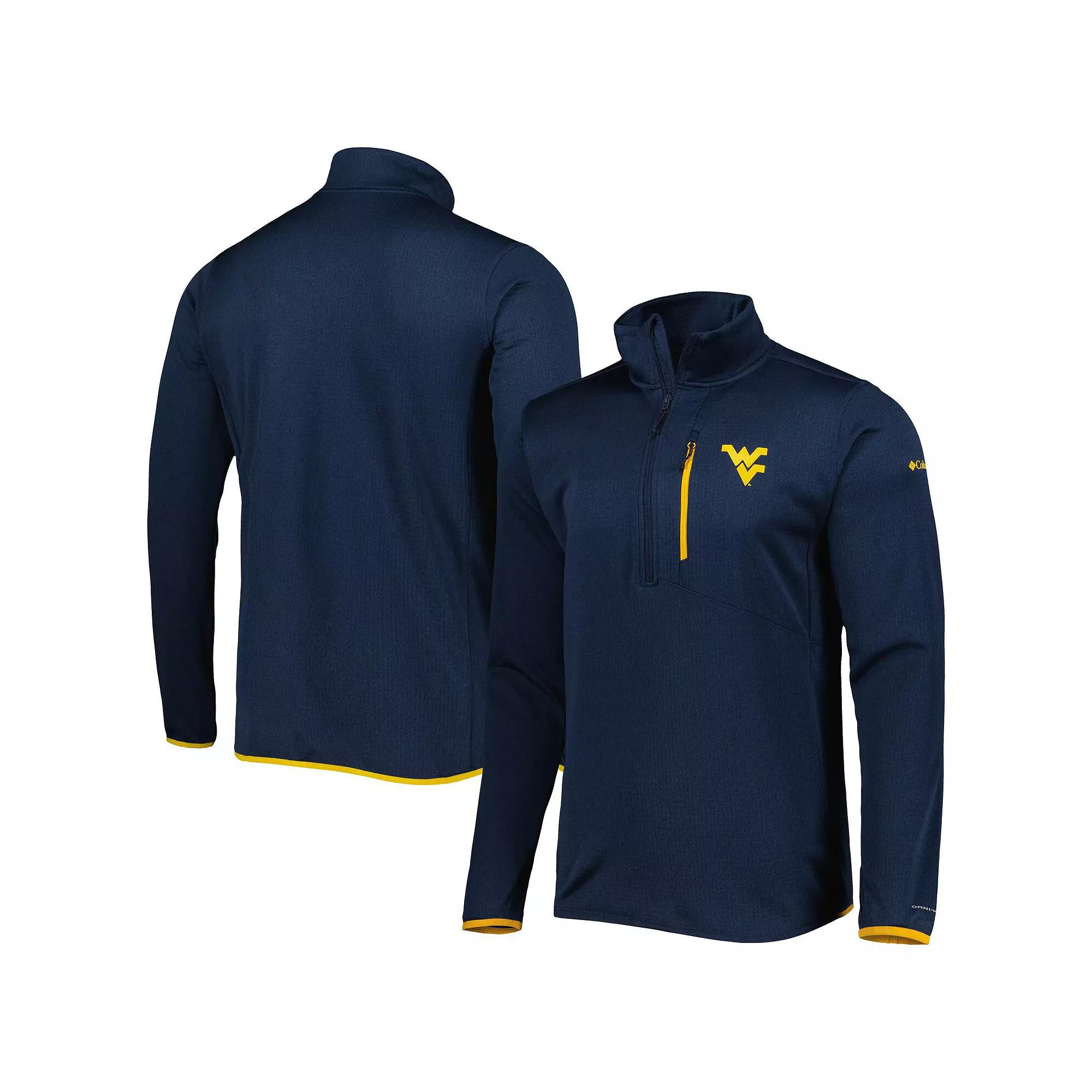 Men's Columbia Navy West Virginia Mountaineers Park View Omni-Wick Half-Zip Top, Size: Small, Blue Product Image