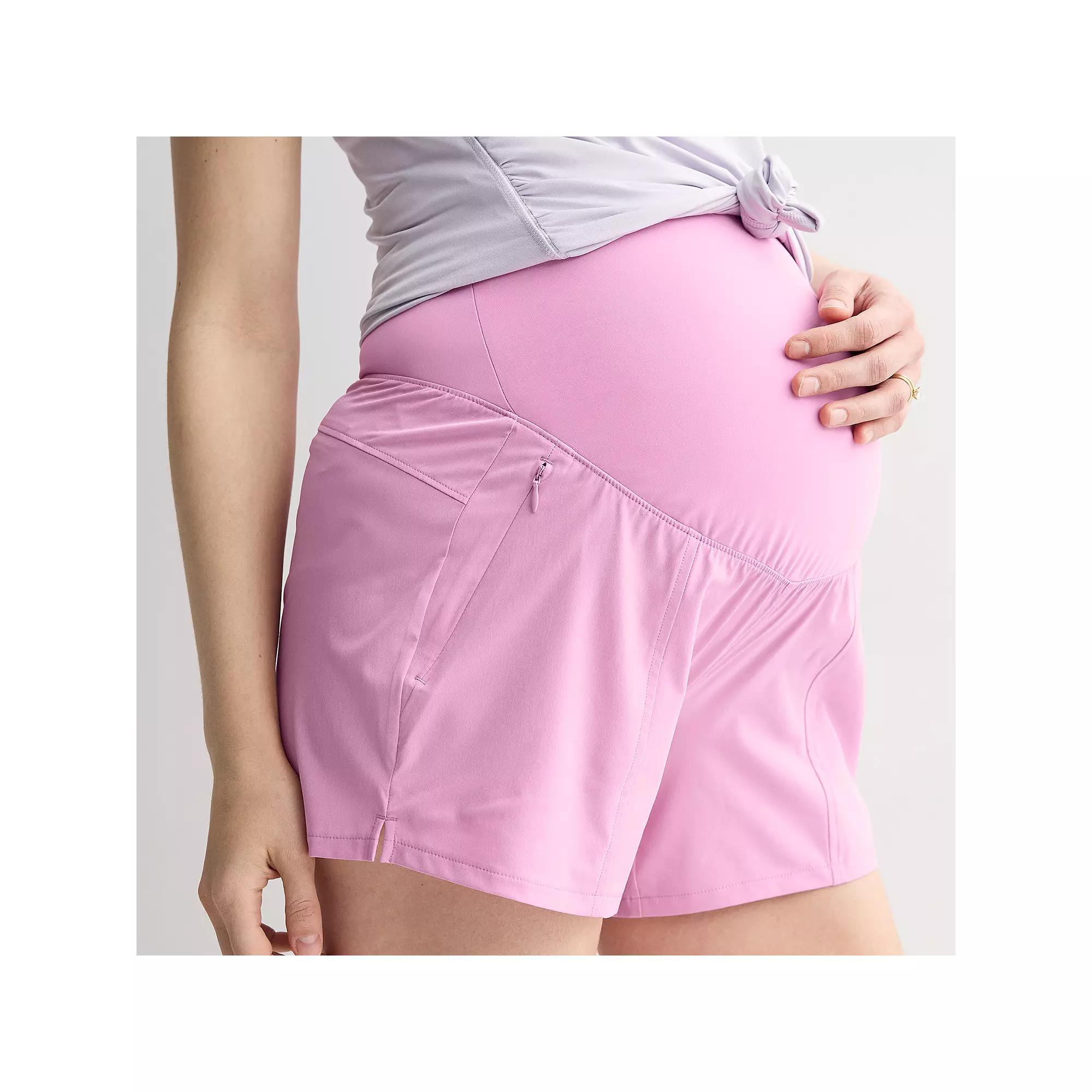 Womens Tek Gear Multi-Purpose Maternity Shorts Purple Macaroon Product Image