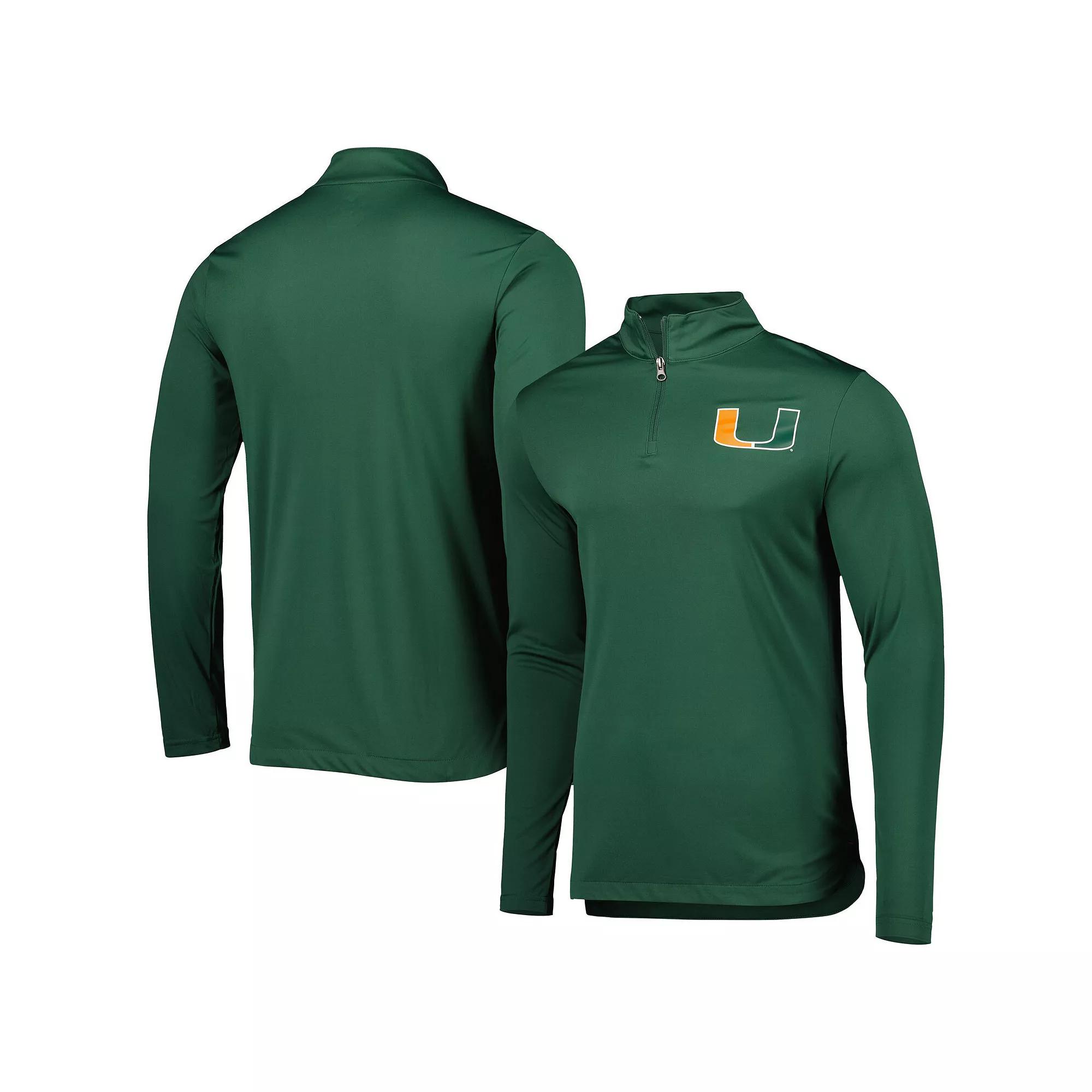 Men's Fanatics Branded Green Miami Hurricanes Tough Minded Quarter-Zip Top, Size: XL Product Image