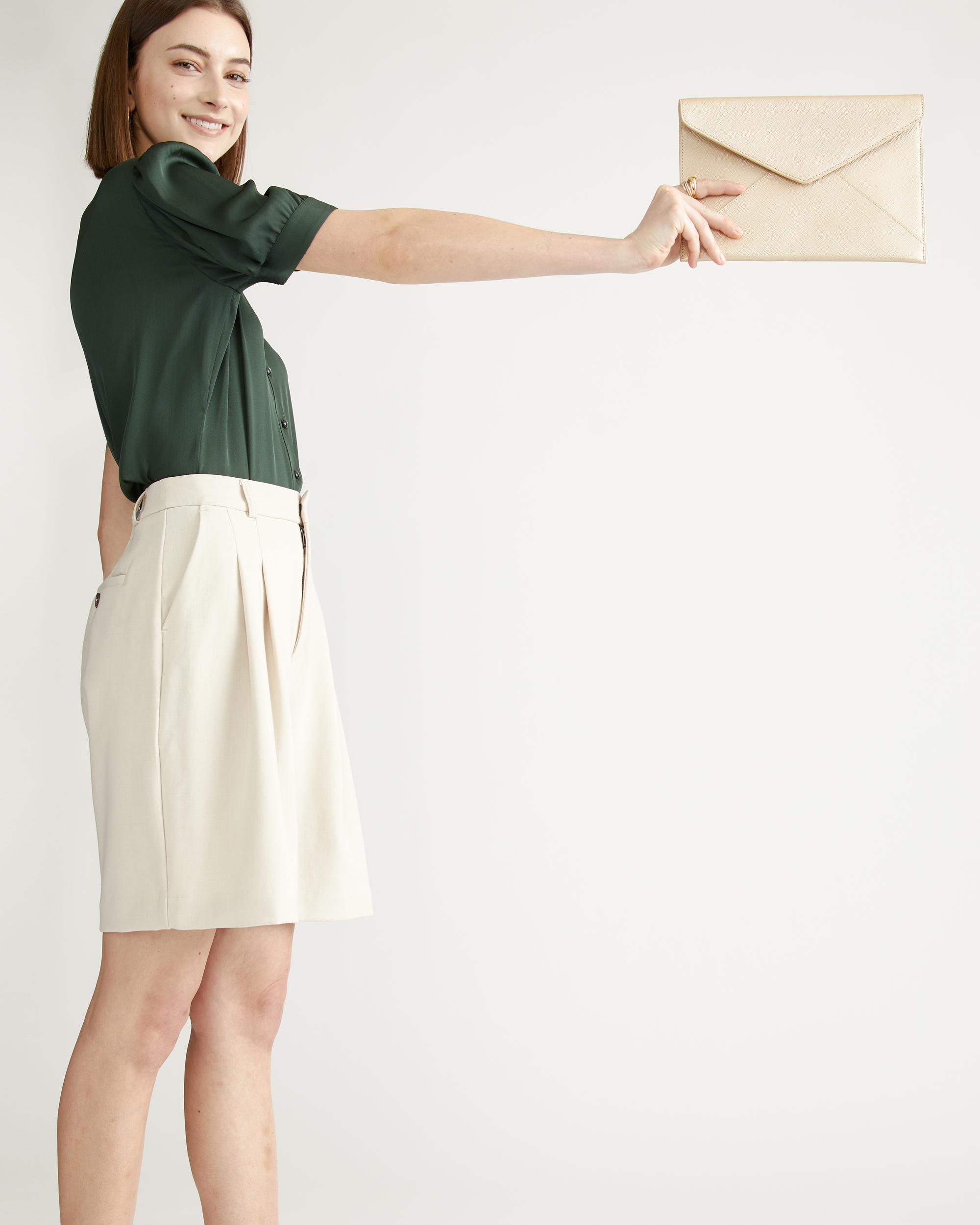 Quince | Women's Washable Stretch Silk Puff Sleeve Blouse Size XS, Mulberry Silk Product Image