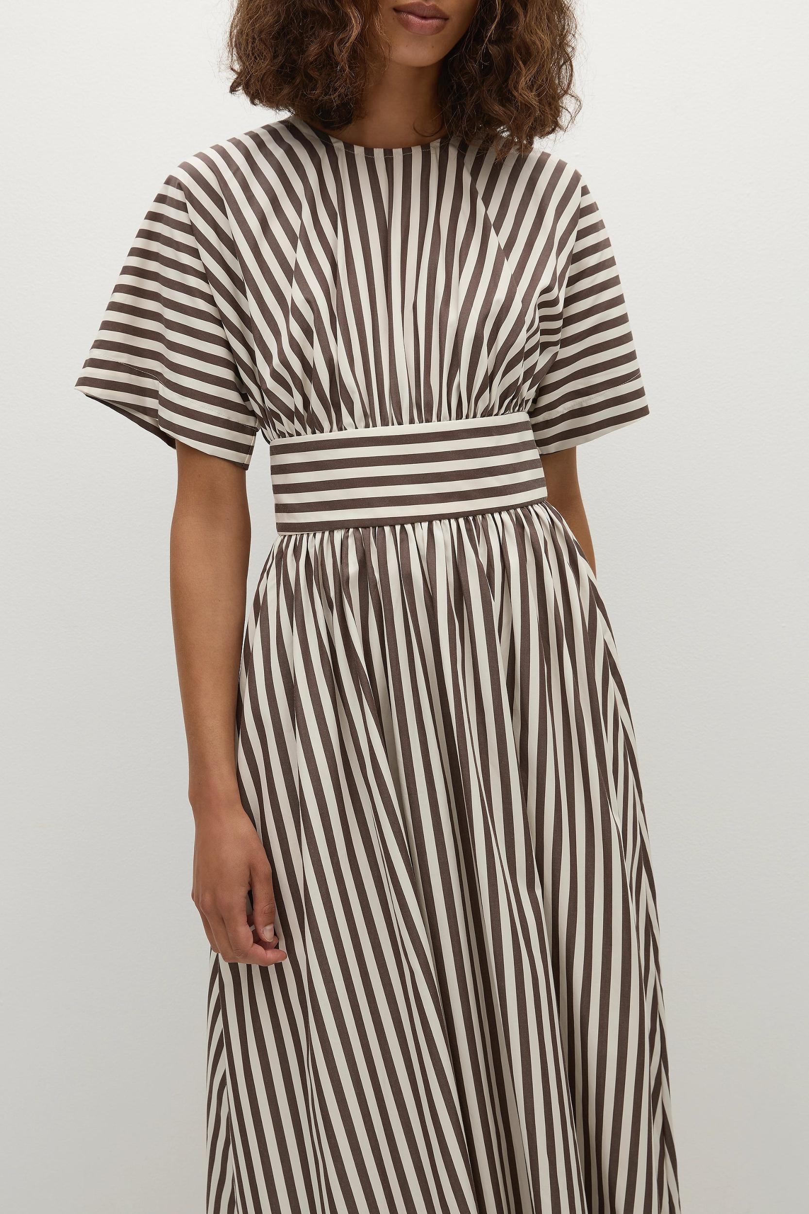 Vera Maxi Dress Norway Stripe Espresso - Final Sale Product Image