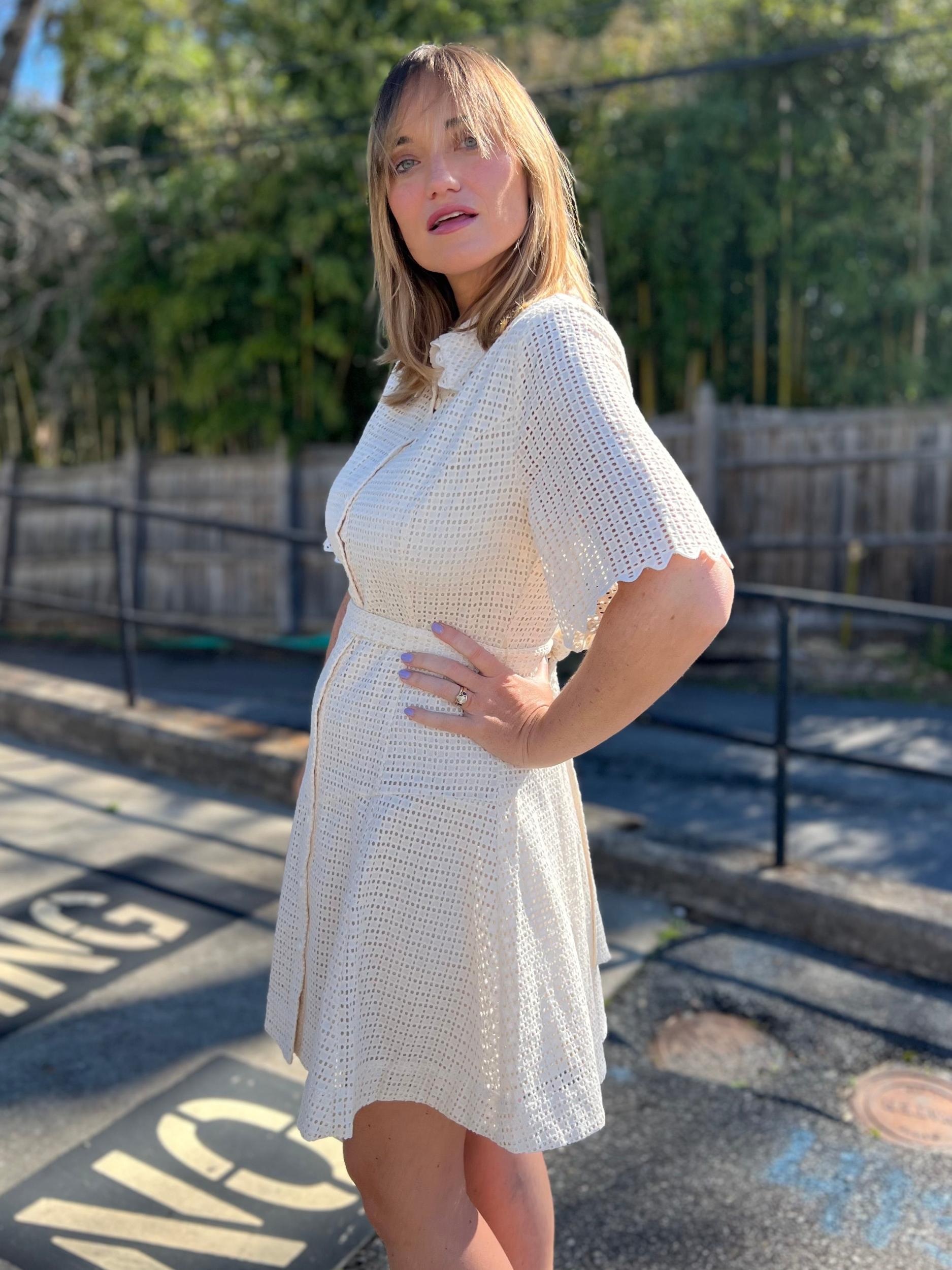 Eden Lace Button Down Mini Dress Product Image