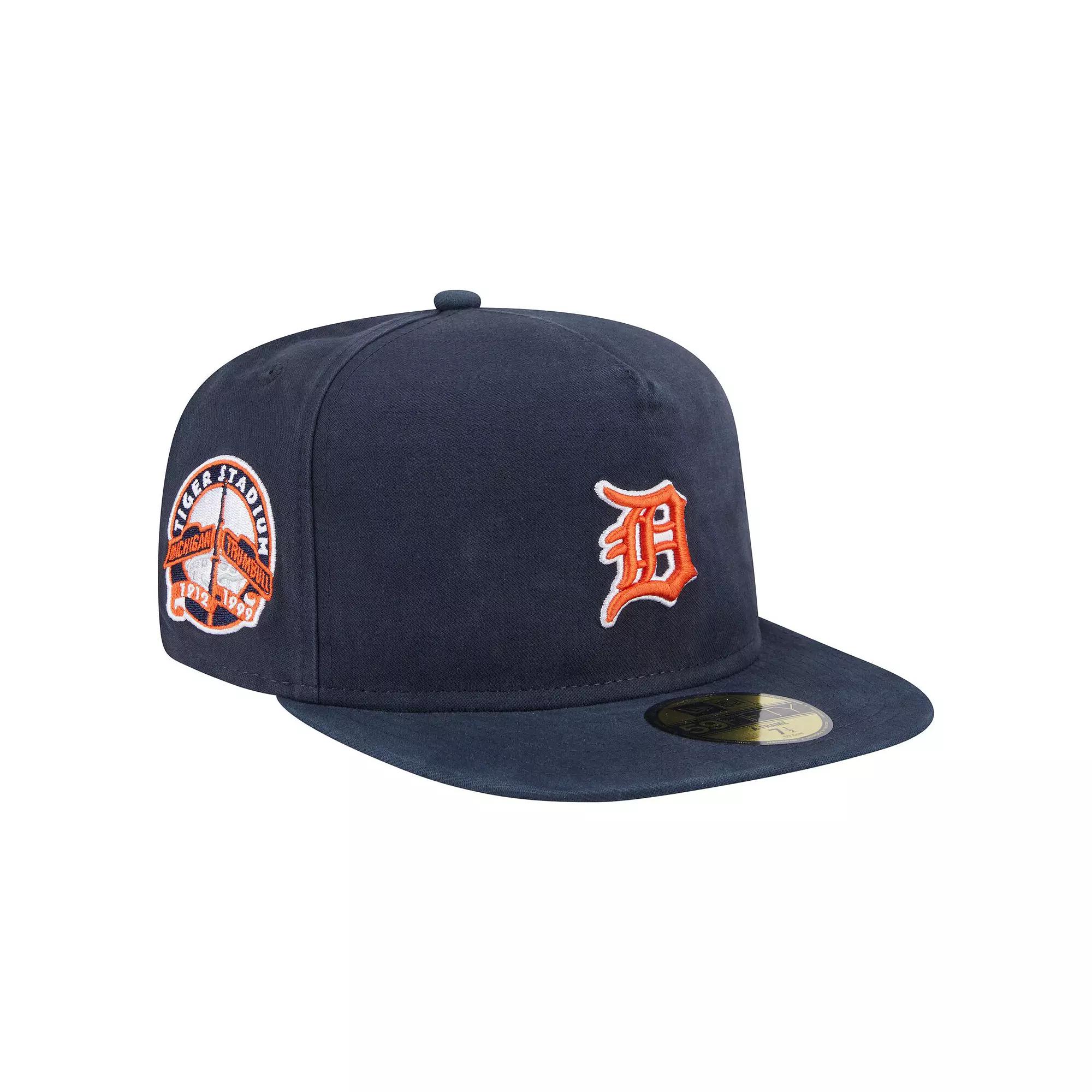 Men's New Era  Black Detroit Tigers Championship Side Flag A-Frame 59FIFTY Fitted Hat, Size: 7 3/8 Product Image