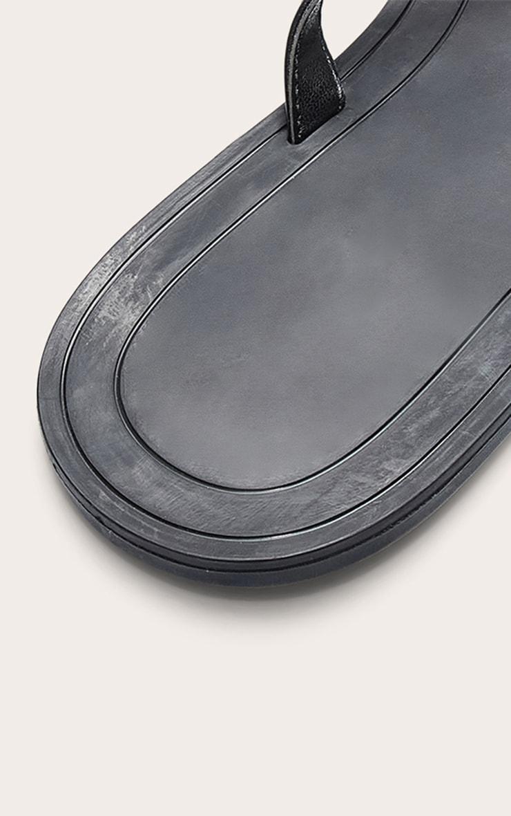 Black Toe Thong Gold Hardware Sandal Product Image