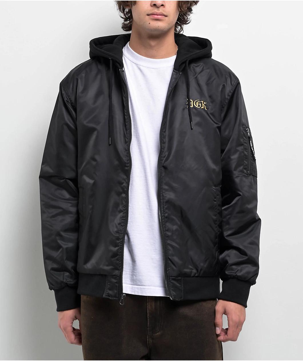 DGK Guerrero Black Hooded Bomber Jacket Product Image