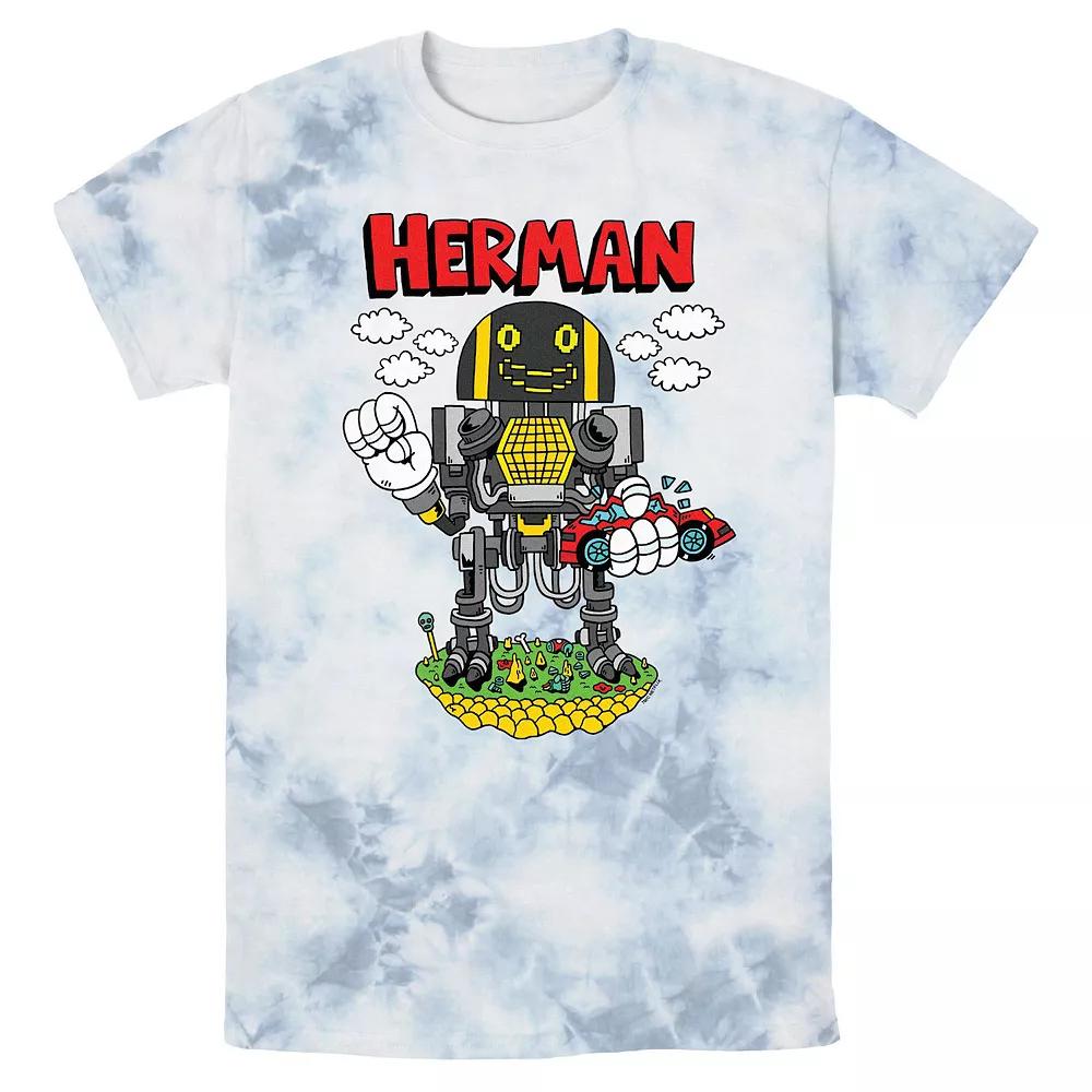 Men's The Electric State Herman Playing Bombard Wash Graphic Tee, Size: Small, White Blue Product Image