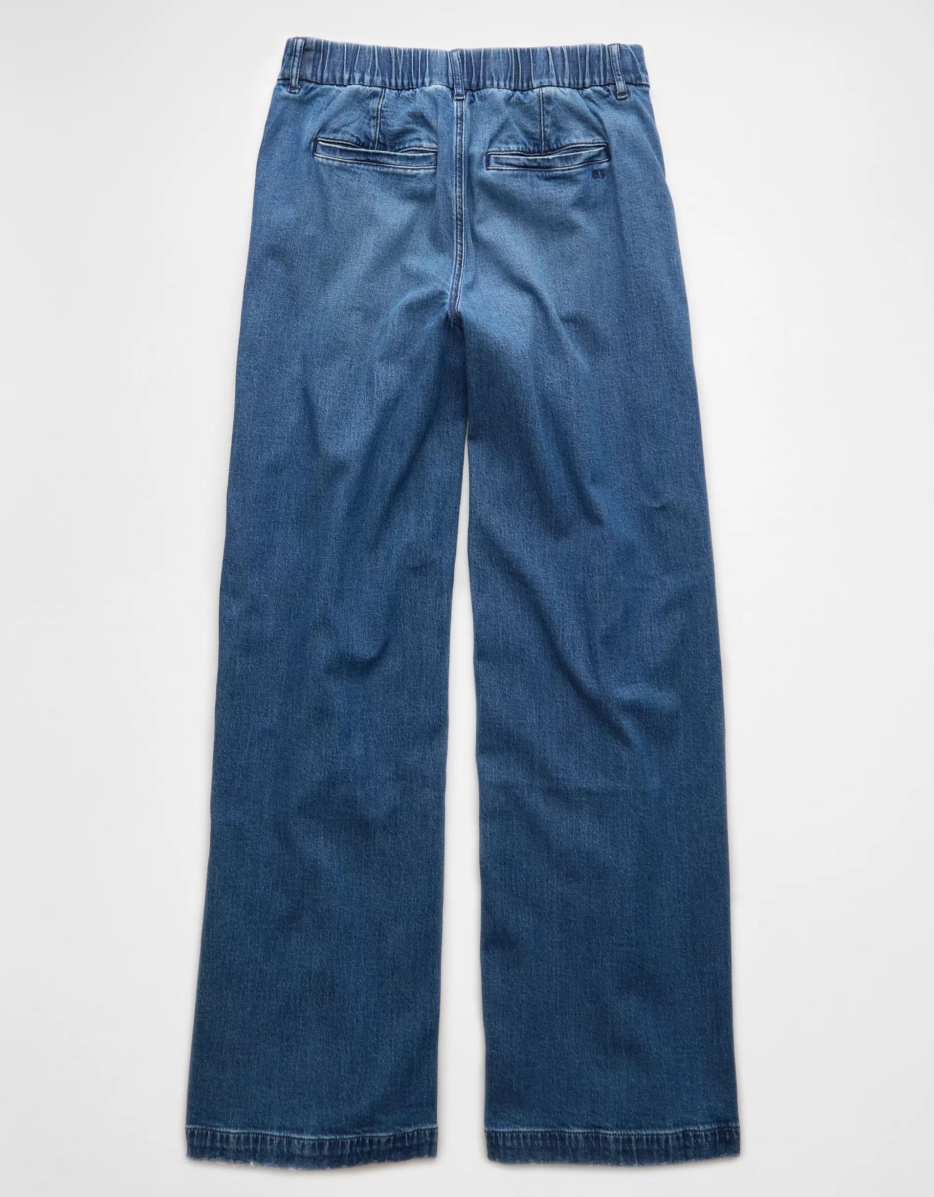AE Stretch Super High-Waisted Wide-Leg Trouser Jean Product Image