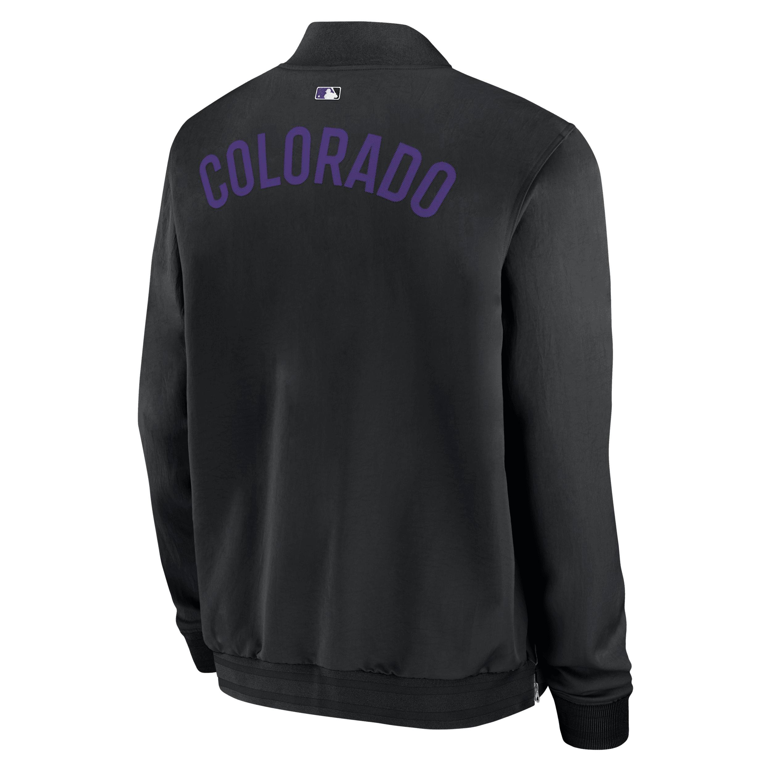 Colorado Rockies Authentic Collection Dugout Nike Mens MLB Full-Zip Bomber Jacket | 02F303M8DNV-TZ7 Product Image