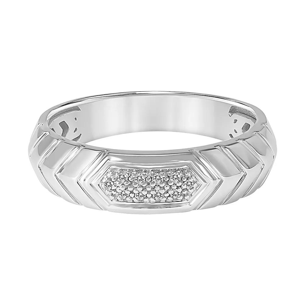 AXL 10k White Gold Diamond-Accent Mens Wedding Band 10k Whgold Product Image