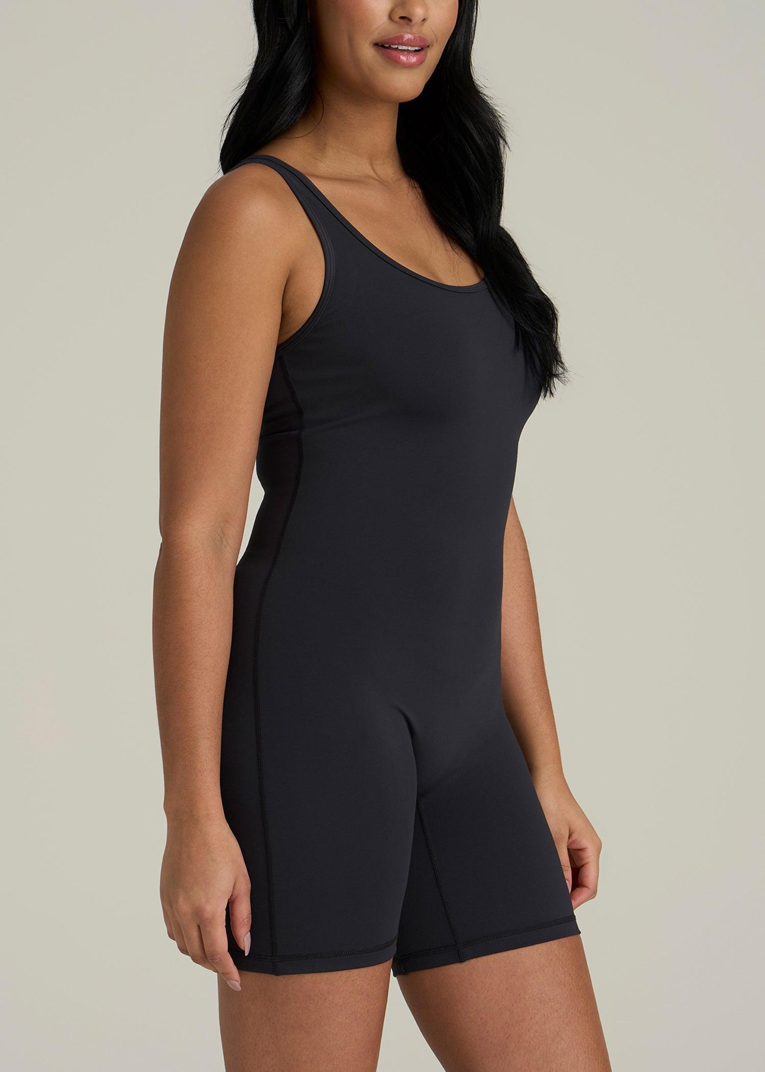 Balance Scoopneck Romper for Tall Women in Black Female Product Image