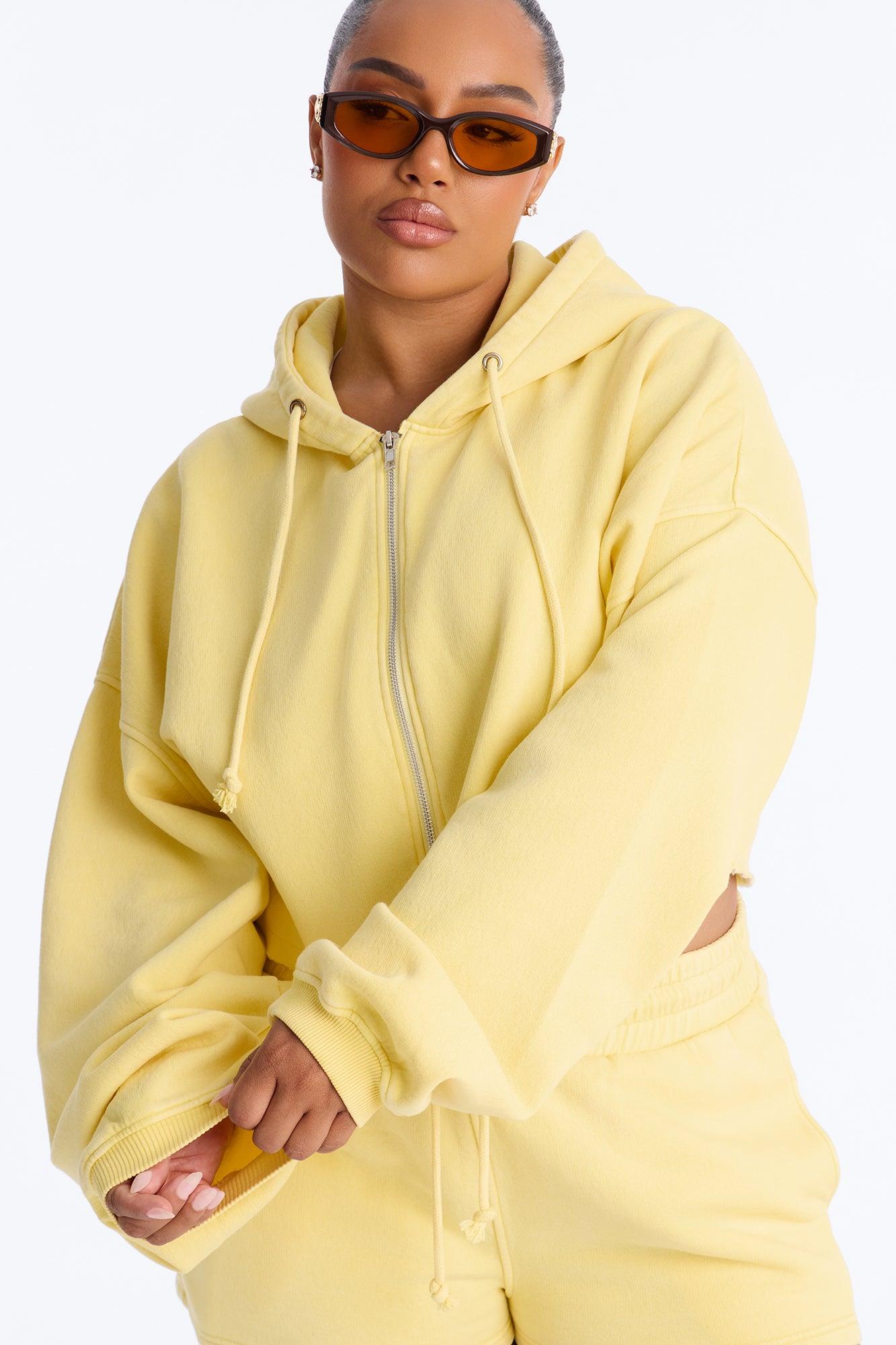 On The Go Washed Short Set - Yellow Female Product Image