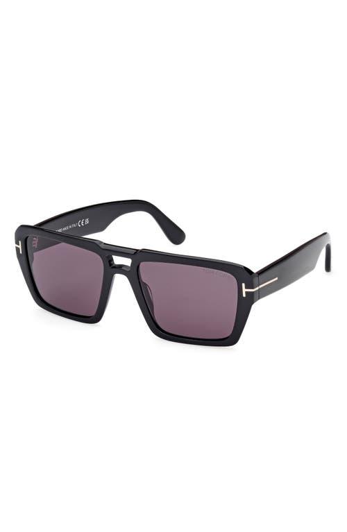 TOM FORD Redford 56mm Navigator Sunglasses In Black Product Image