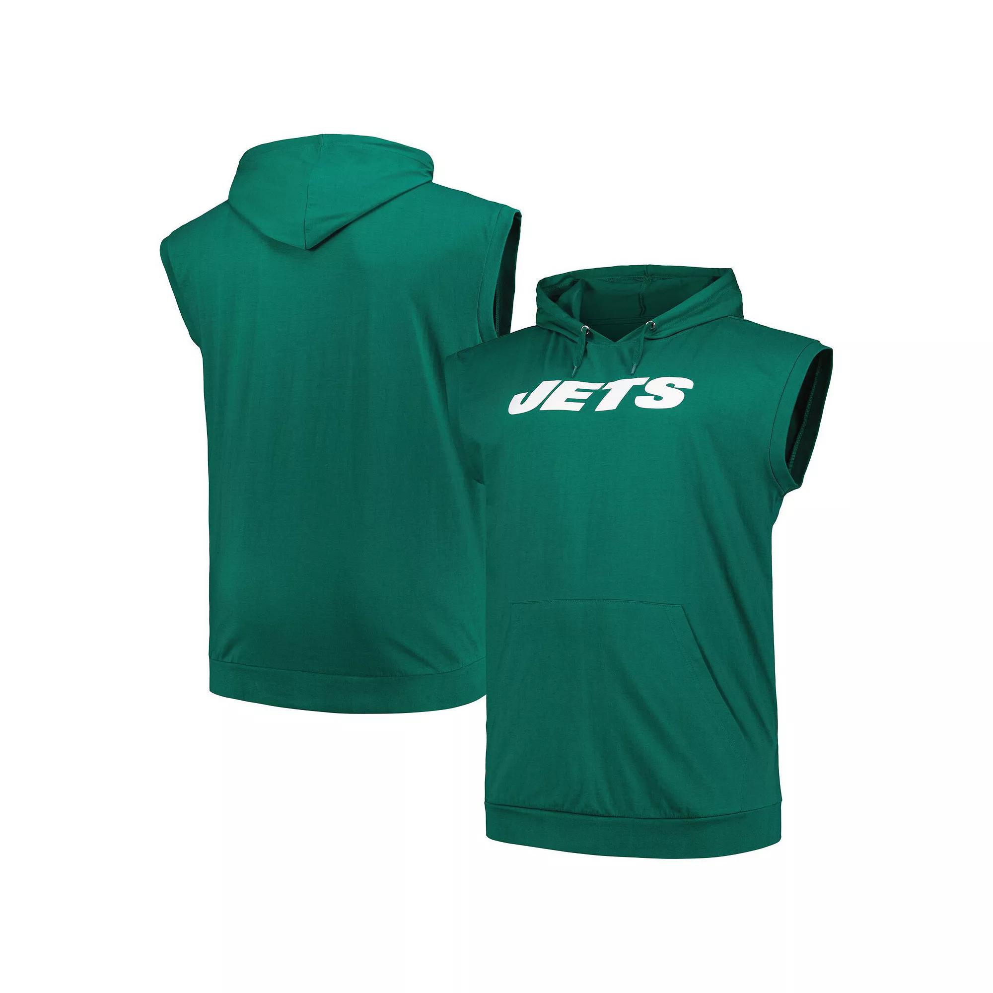 Men's Fanatics Green New York Jets Big & Tall Muscle Hoodie Sleeveless T-Shirt, Size: 4XB Product Image