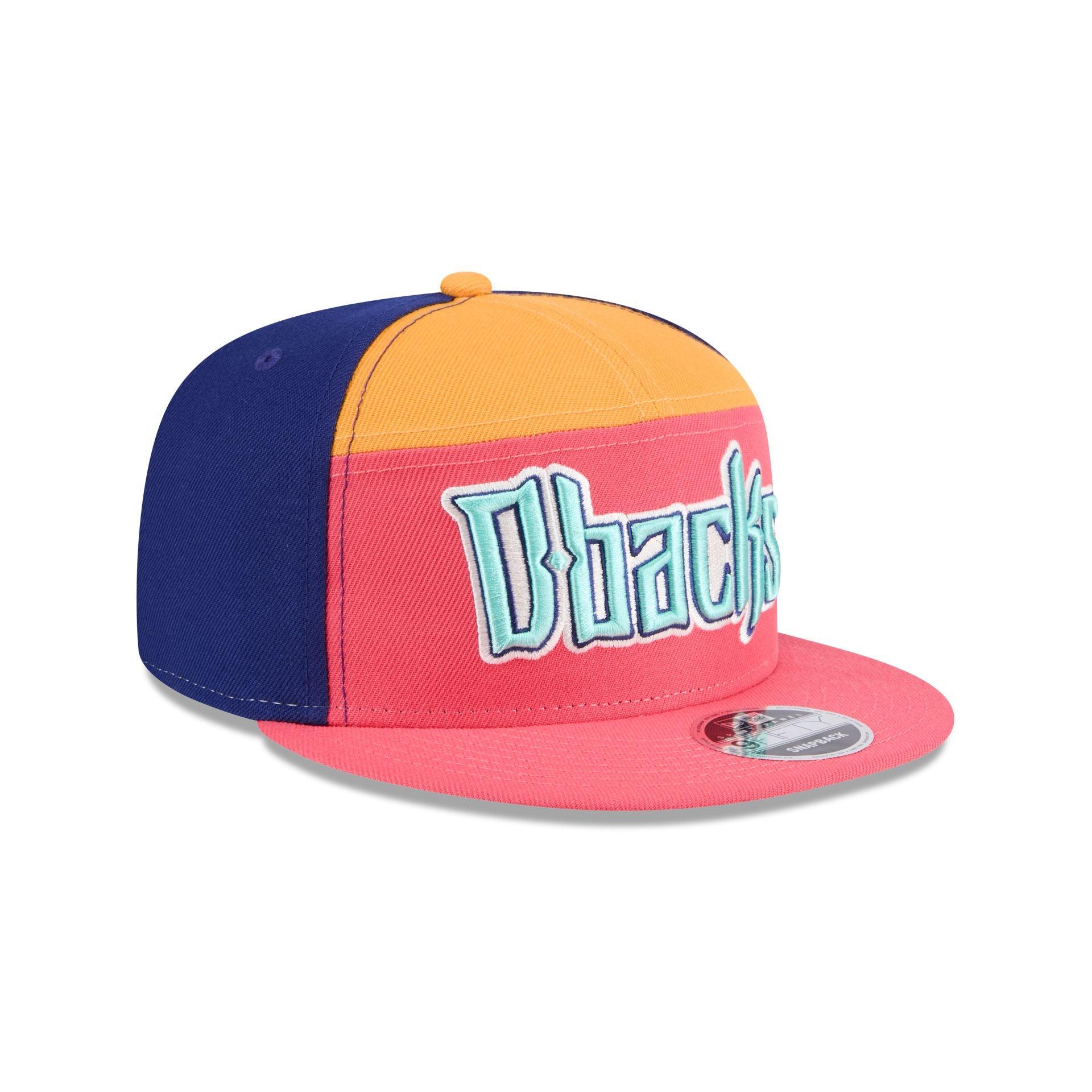 Arizona Diamondbacks Coral Split Panel 9FIFTY Snapback Hat Male Product Image