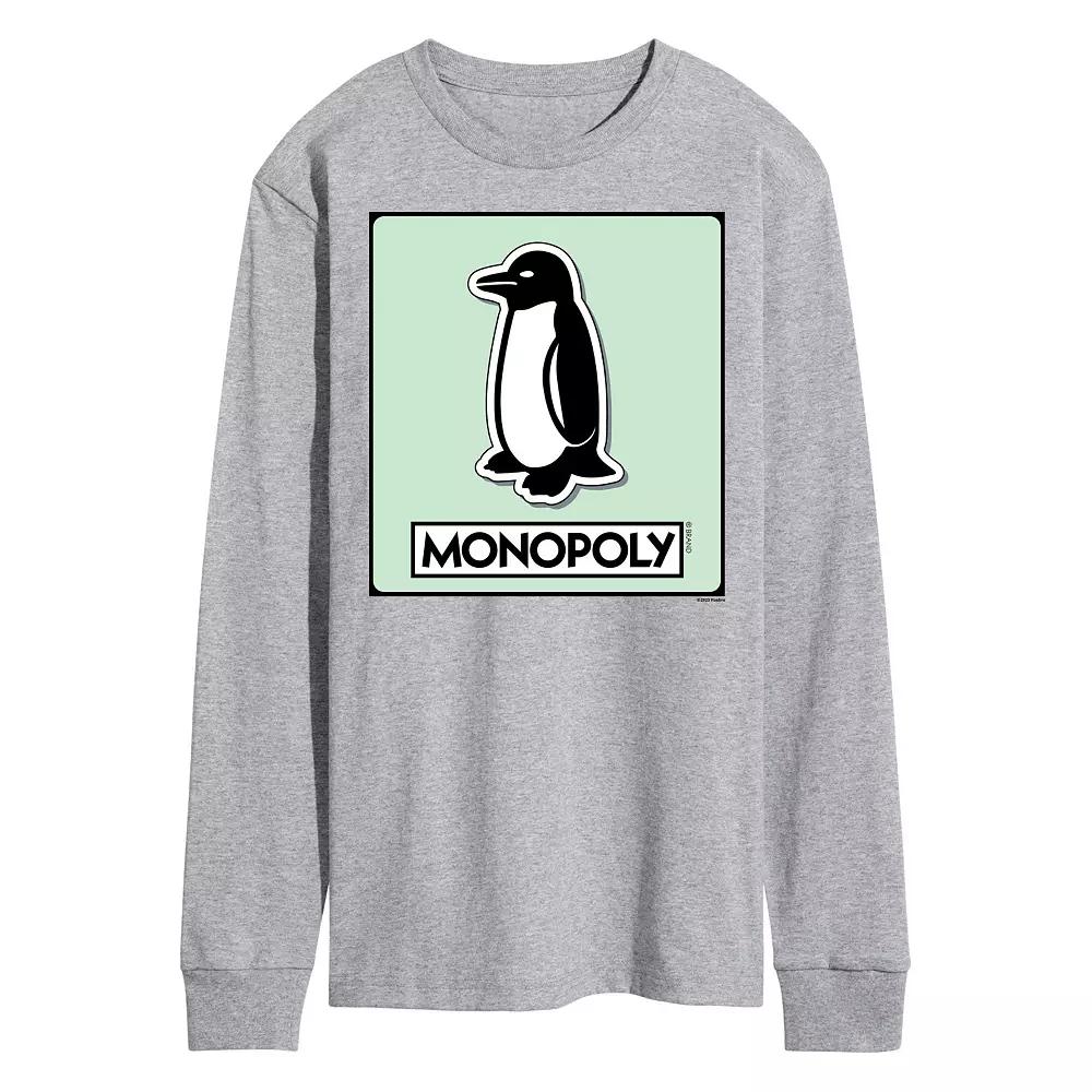 Men's Monopoly Penguin Game Token Long Sleeve Graphic Tee,  Product Image