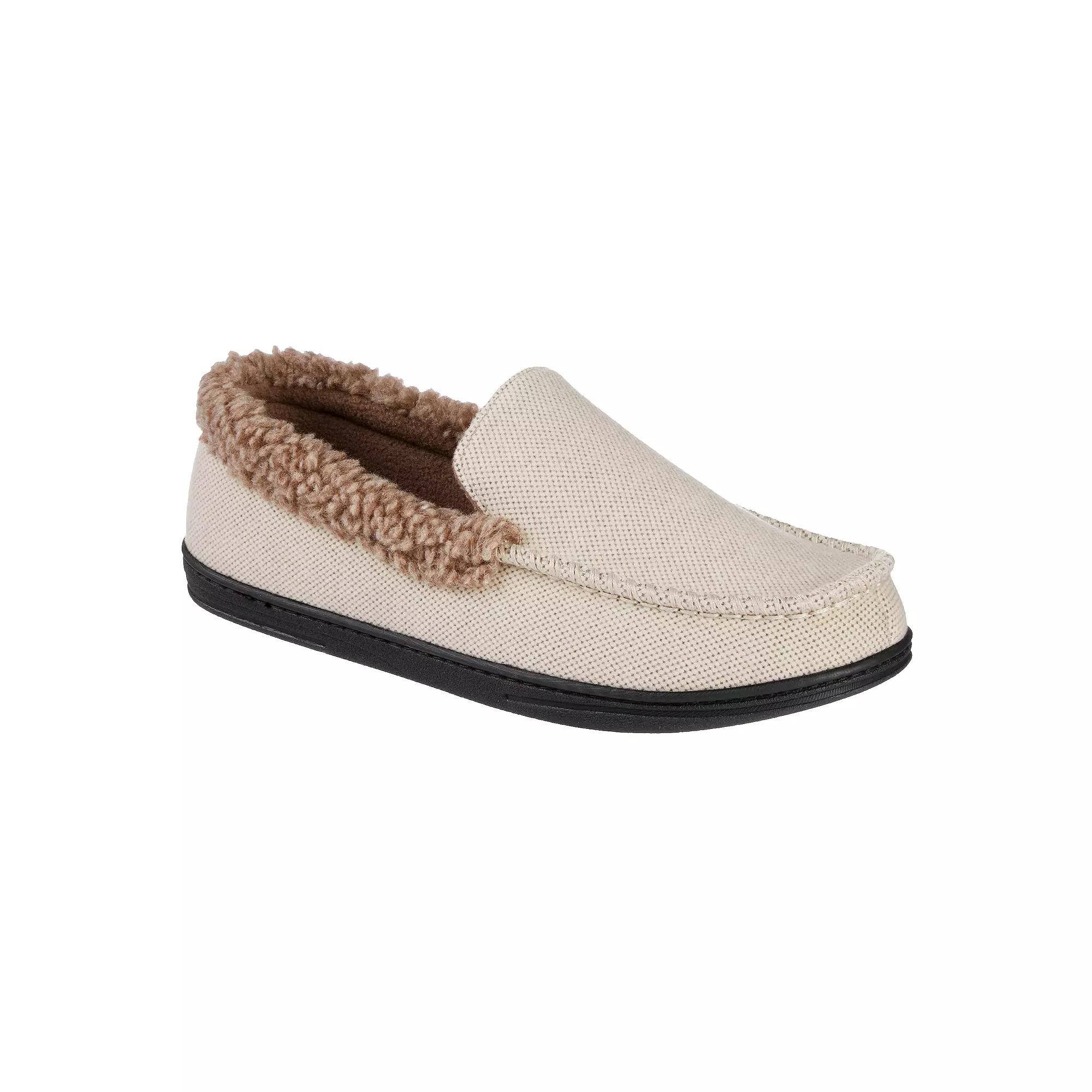 isotoner Men's Brushed Knit Lewis Moccasin Slippers with Memory Foam, Size: XXL, Grey Product Image