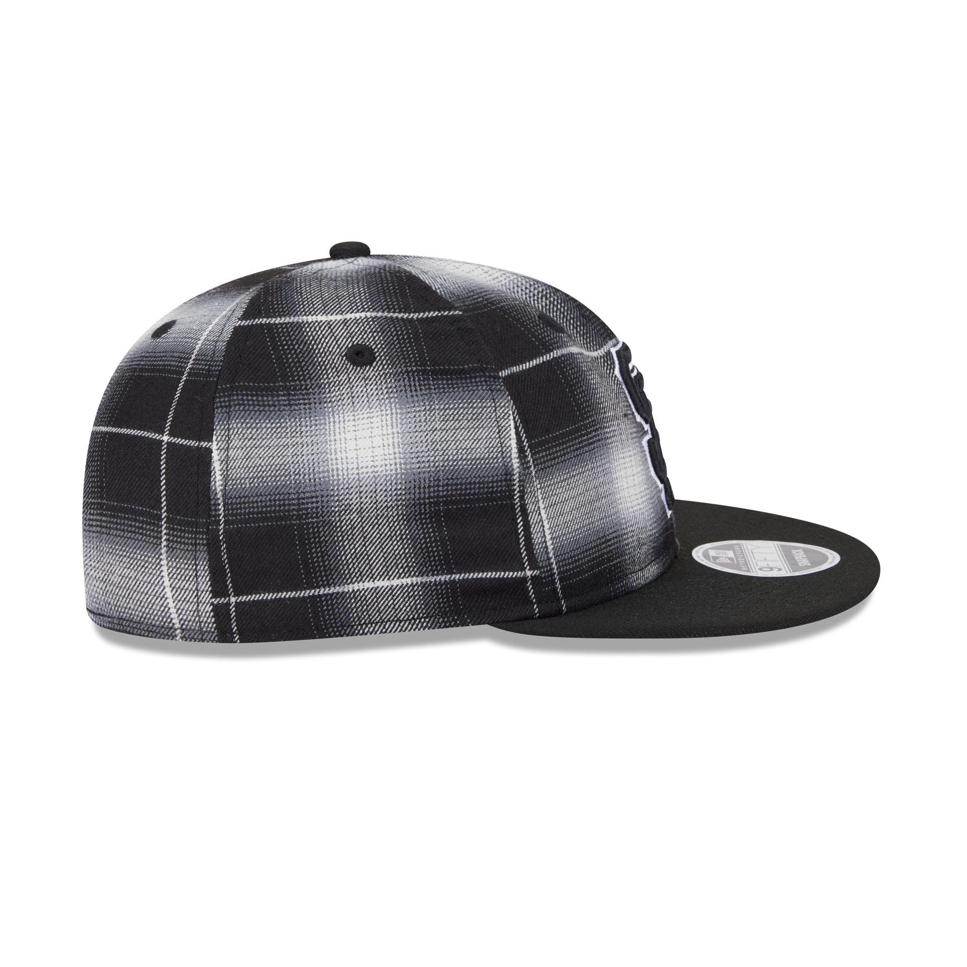 San Francisco Giants Black and White Plaid Retro Crown 9FIFTY Snapback Hat Male Product Image
