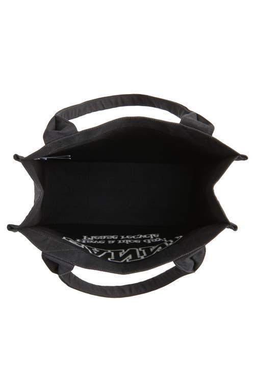 GANNI Black Shopper With Embroidered Logo On The Front In Denim Woman In Multicolor Product Image