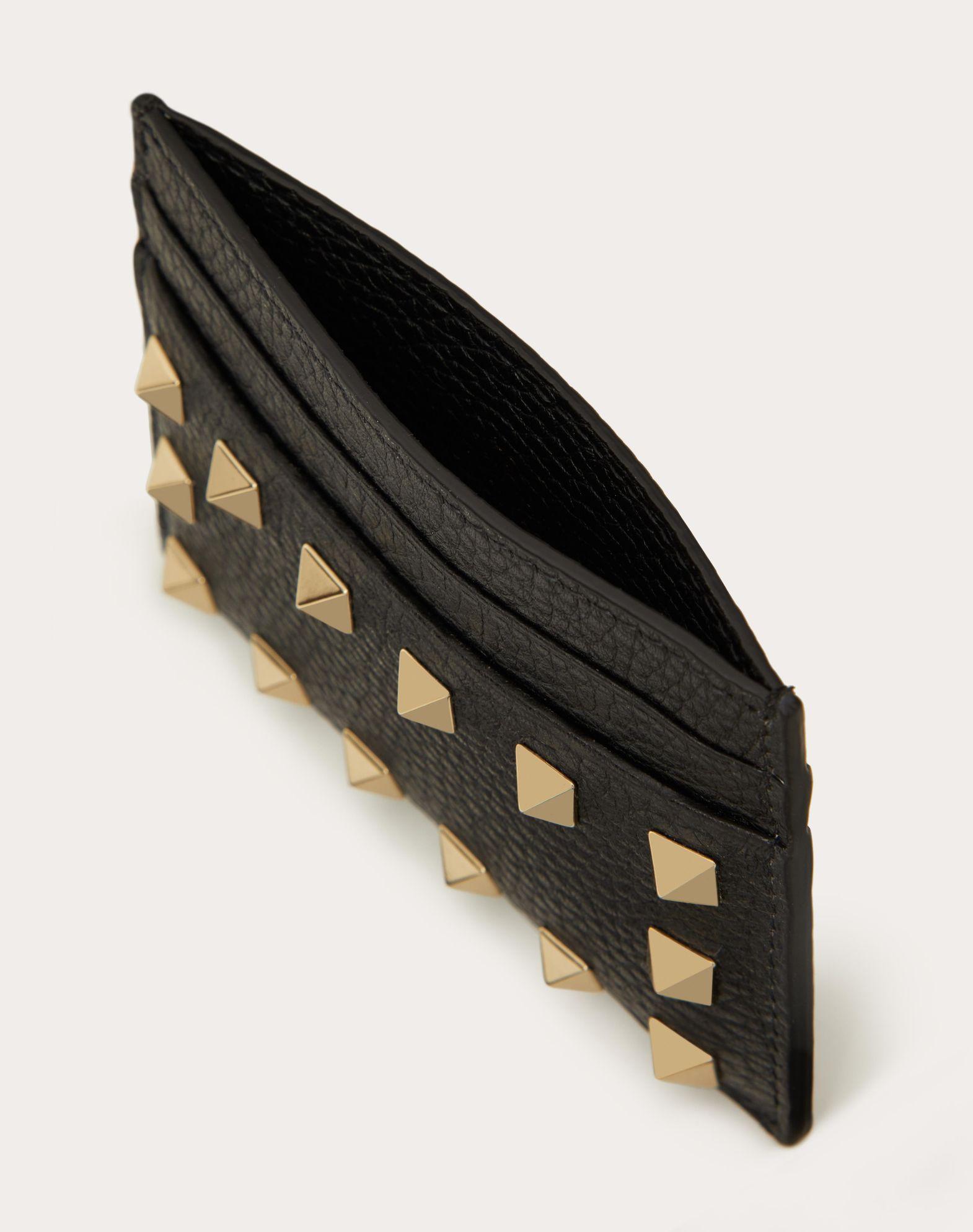Rockstud Grainy Calfskin Cardholder Product Image