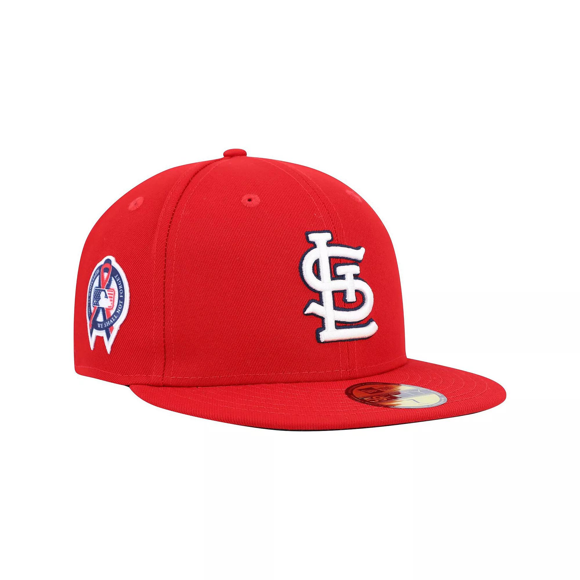 Men's New Era Red St. Louis Cardinals 9/11 Memorial Side Patch 59FIFTY Fitted Hat,  Product Image