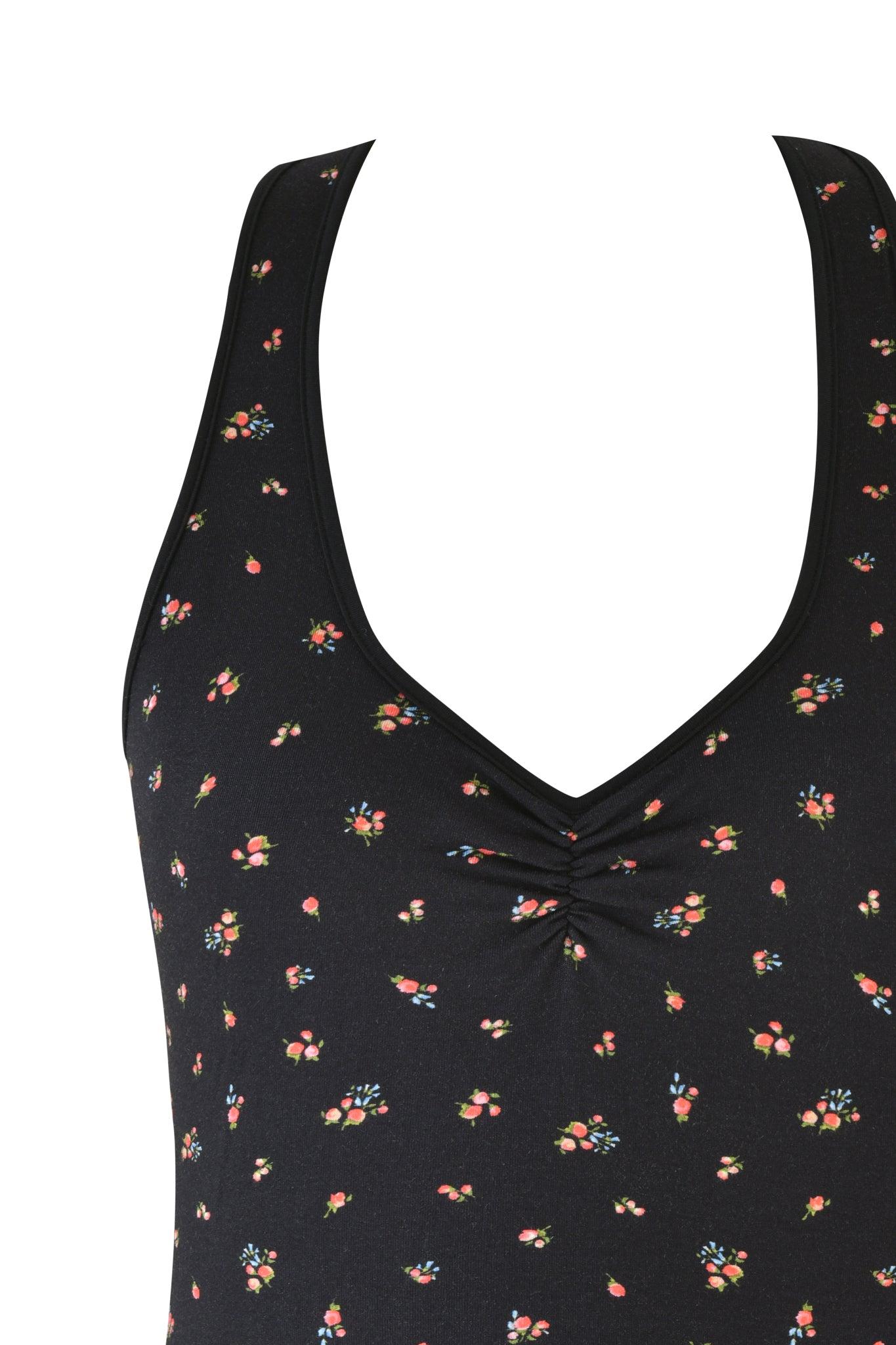CELESTE TOP - BLACK : DITSY FLORAL Product Image